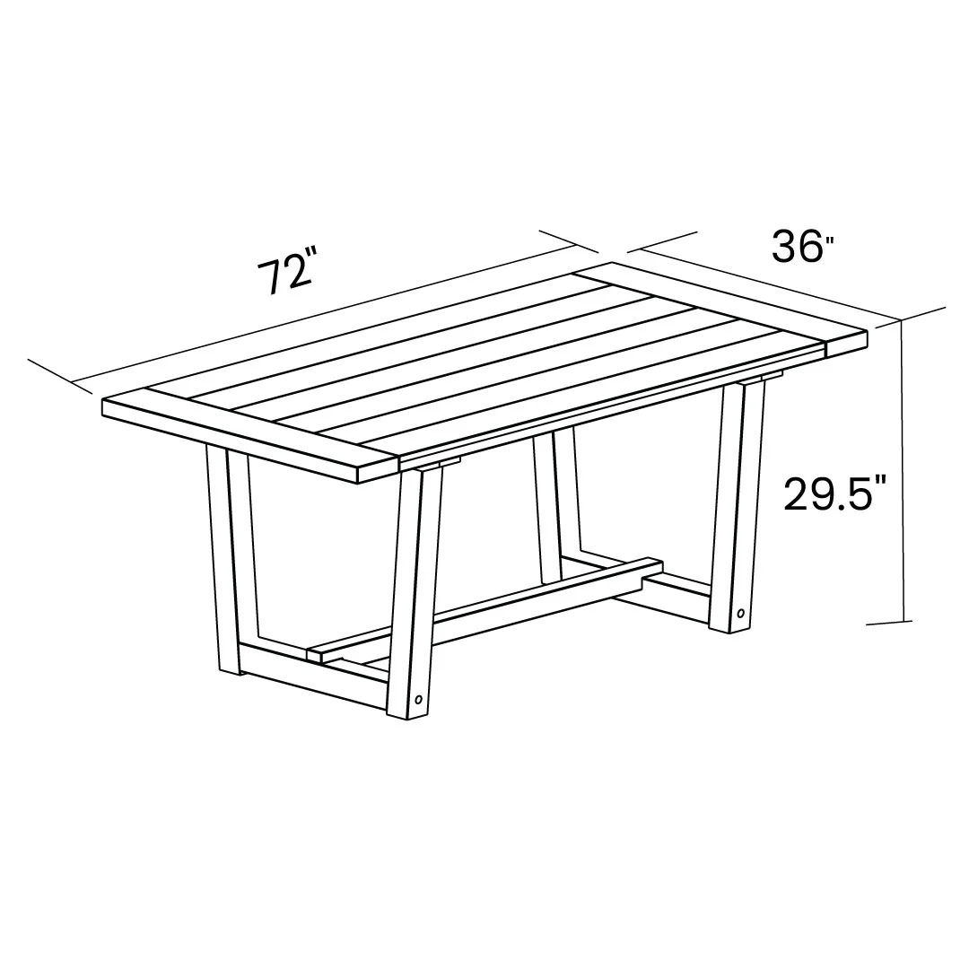 Cascais 72" Rectangular Dining Table - Image 61