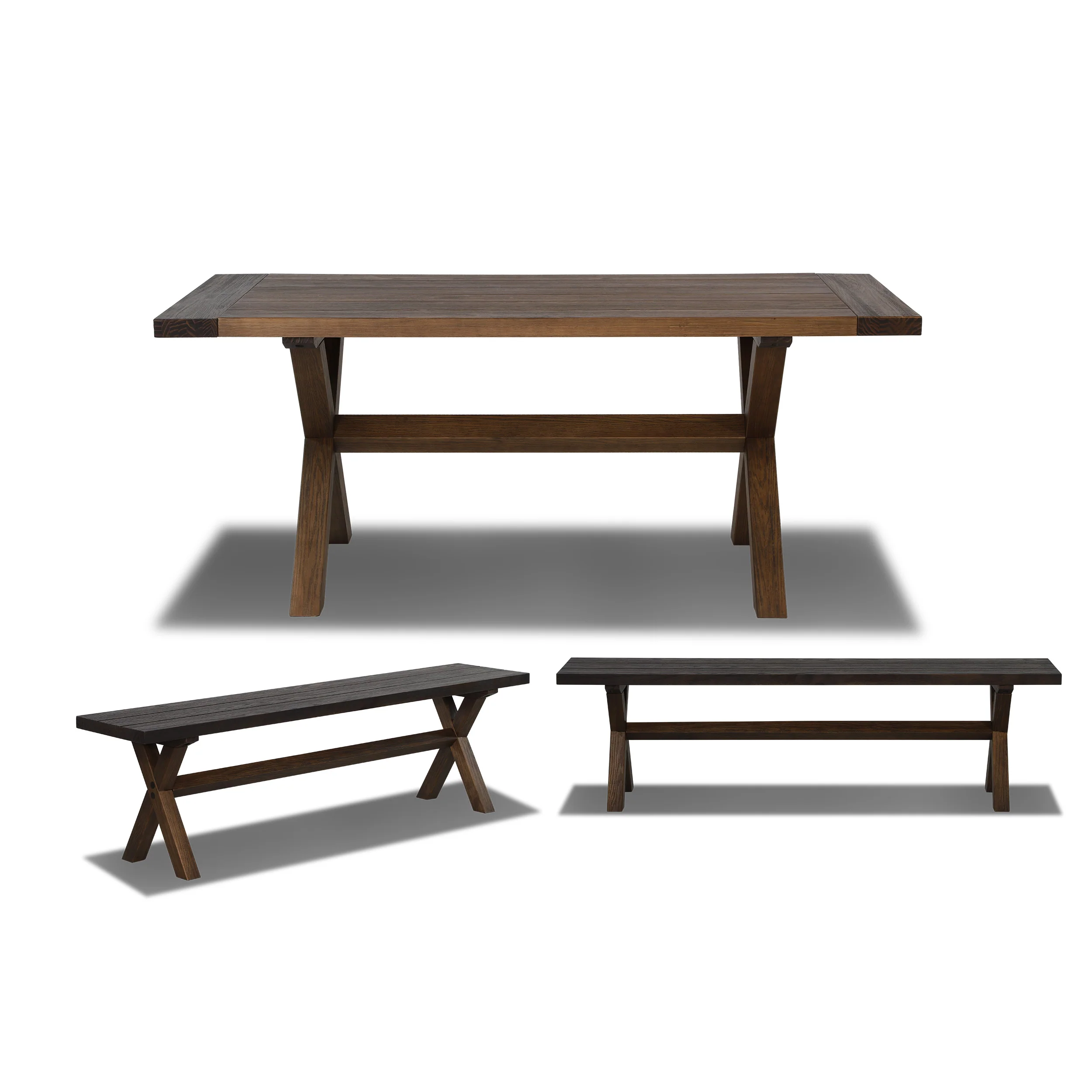 Cascais 72" Table & Bench Dining Set (3-piece) - Image 14