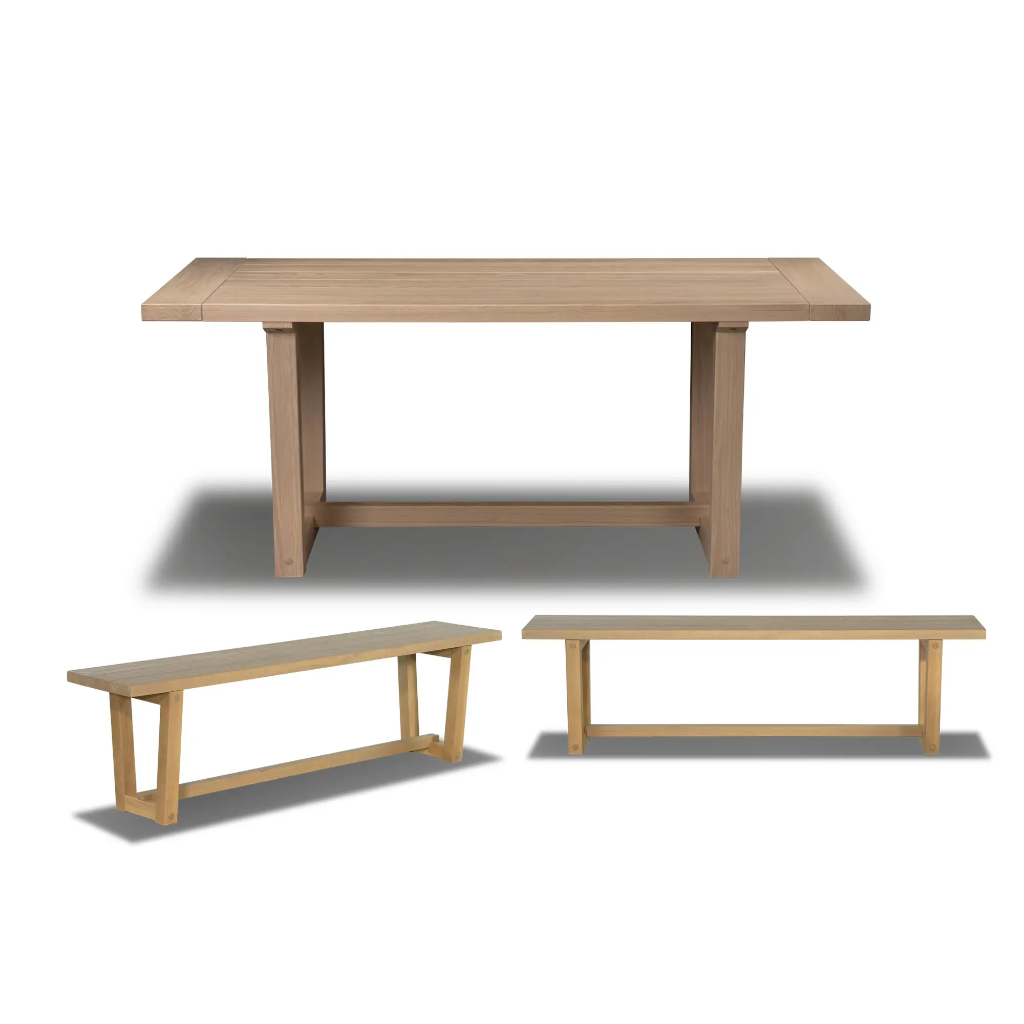 Cascais 72" Table & Bench Dining Set (3-piece) - Image 17