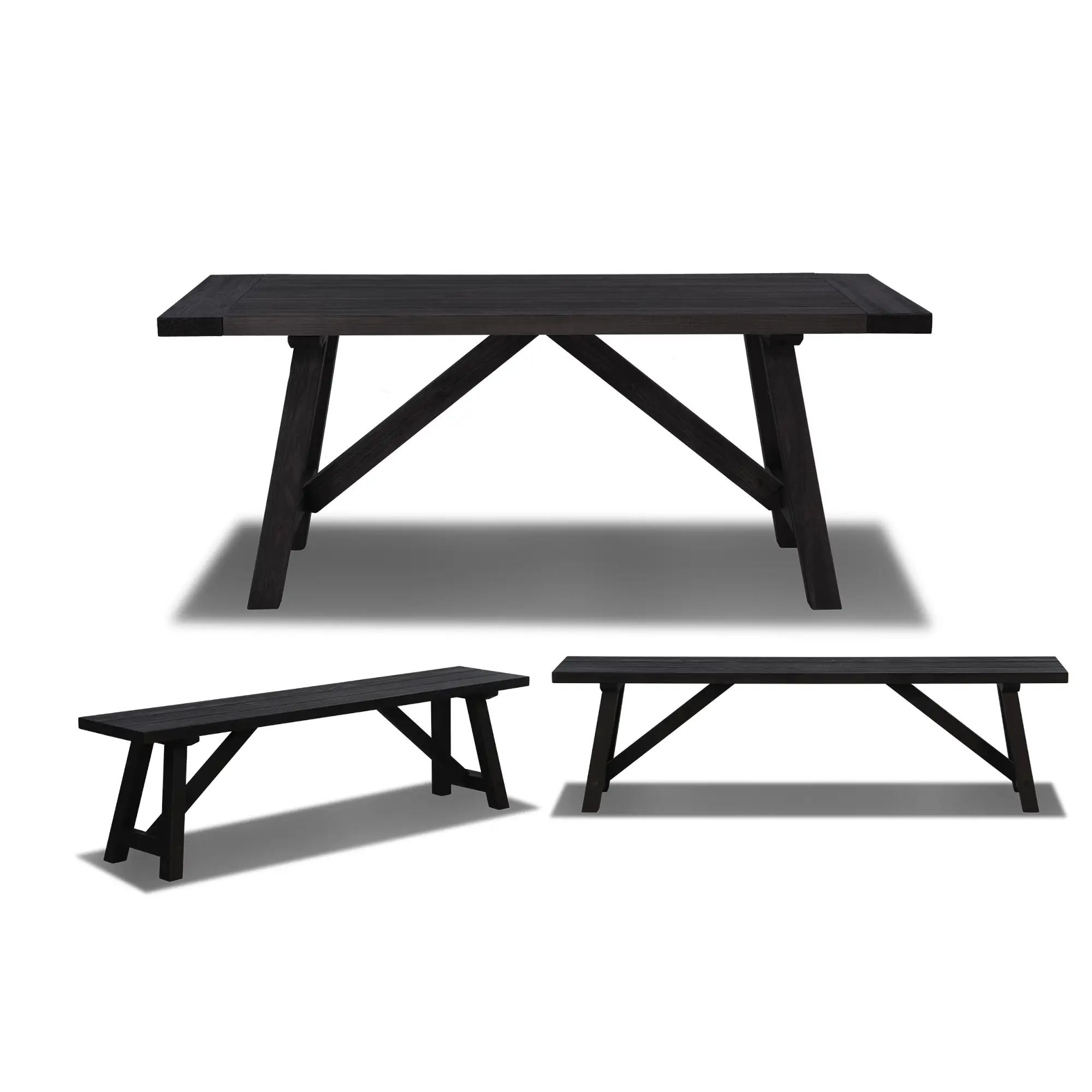 Cascais 72" Table & Bench Dining Set (3-piece) - Image 3