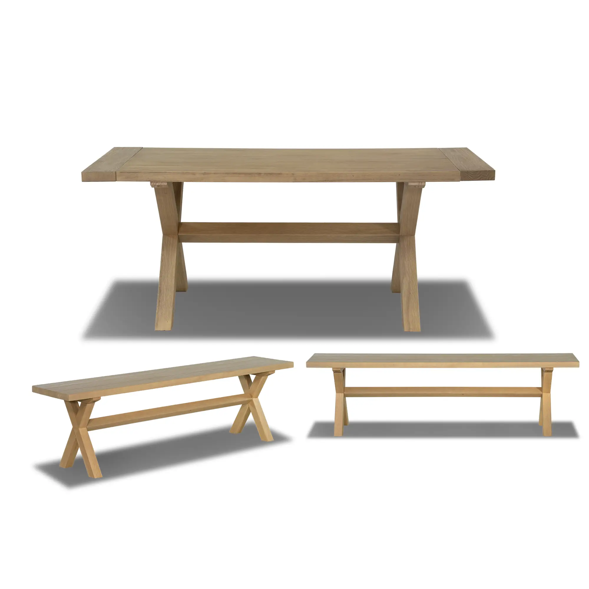 Cascais 72" Table & Bench Dining Set (3-piece) - Image 30