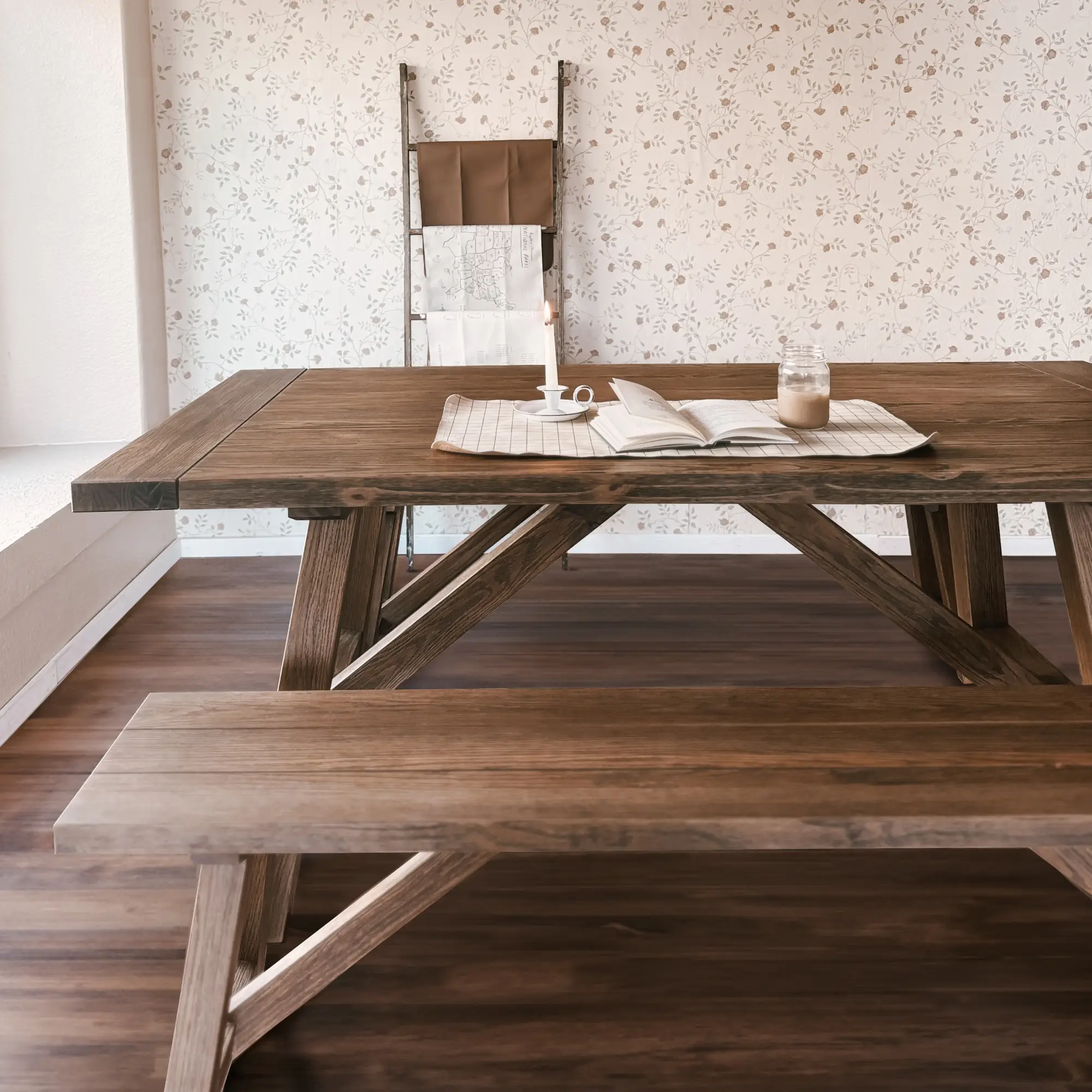 Cascais 72" Table & Bench Dining Set (3-piece) - Image 31