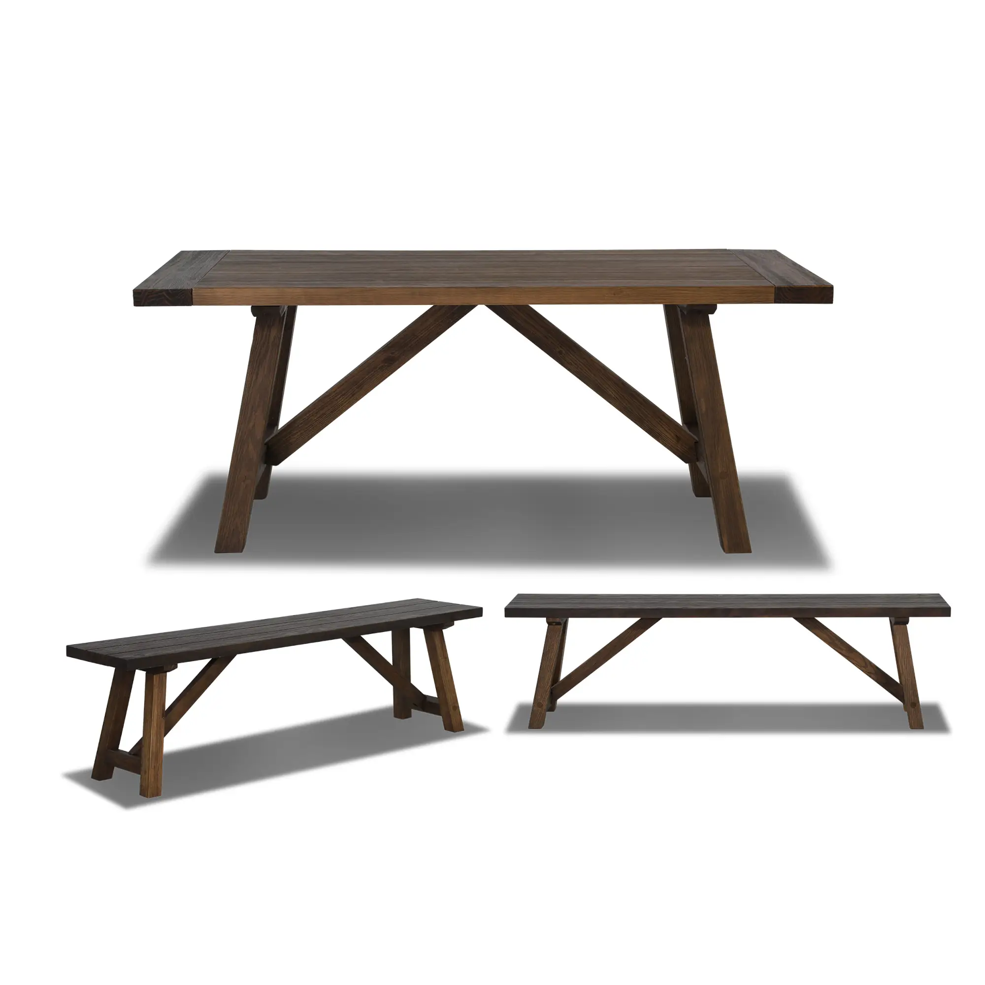 Cascais 72" Table & Bench Dining Set (3-piece) - Image 4