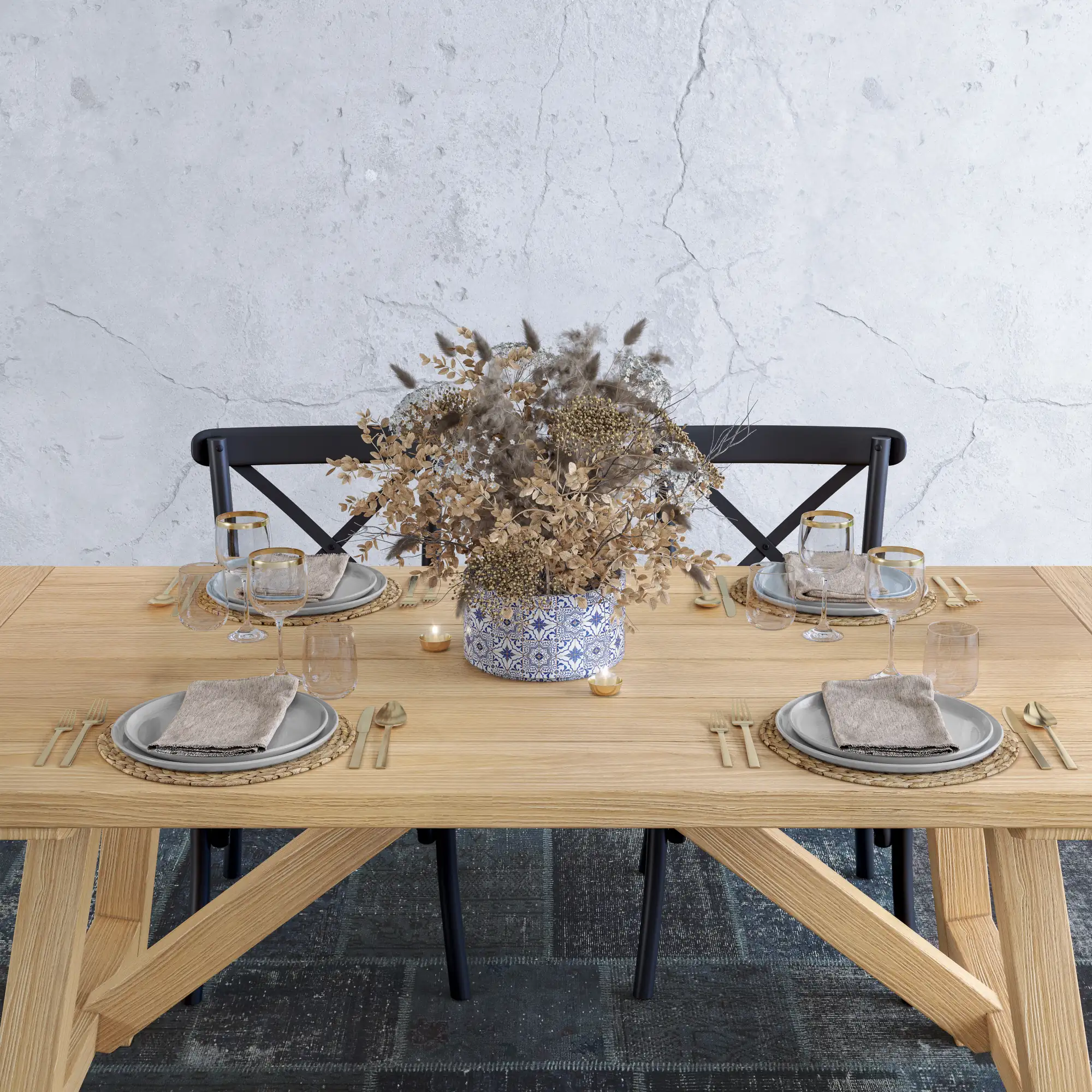 Cascais 72" Table & Bench Dining Set (3-piece) - Image 6