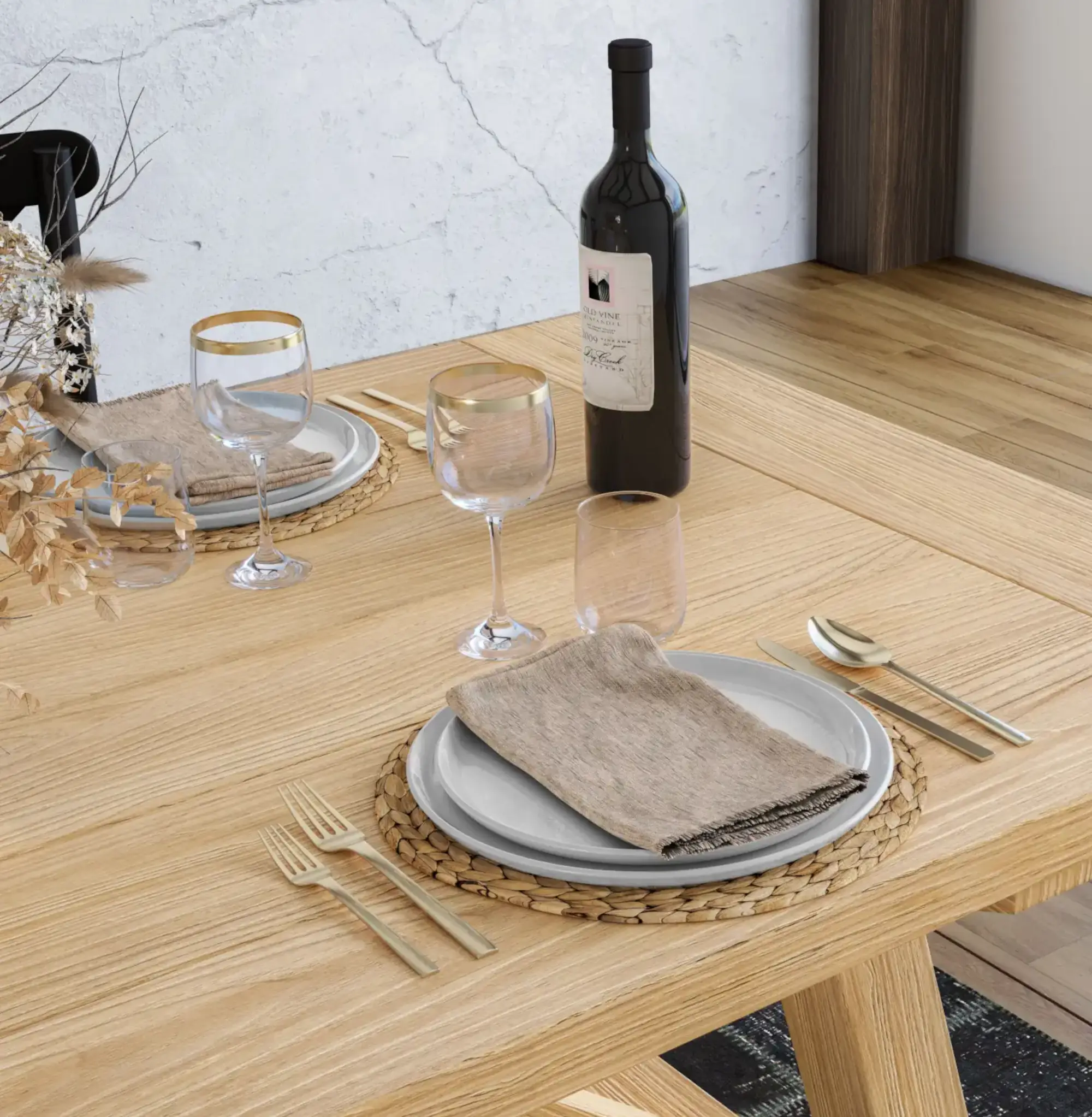 Cascais 72" Table & Bench Dining Set (3-piece) - Image 9