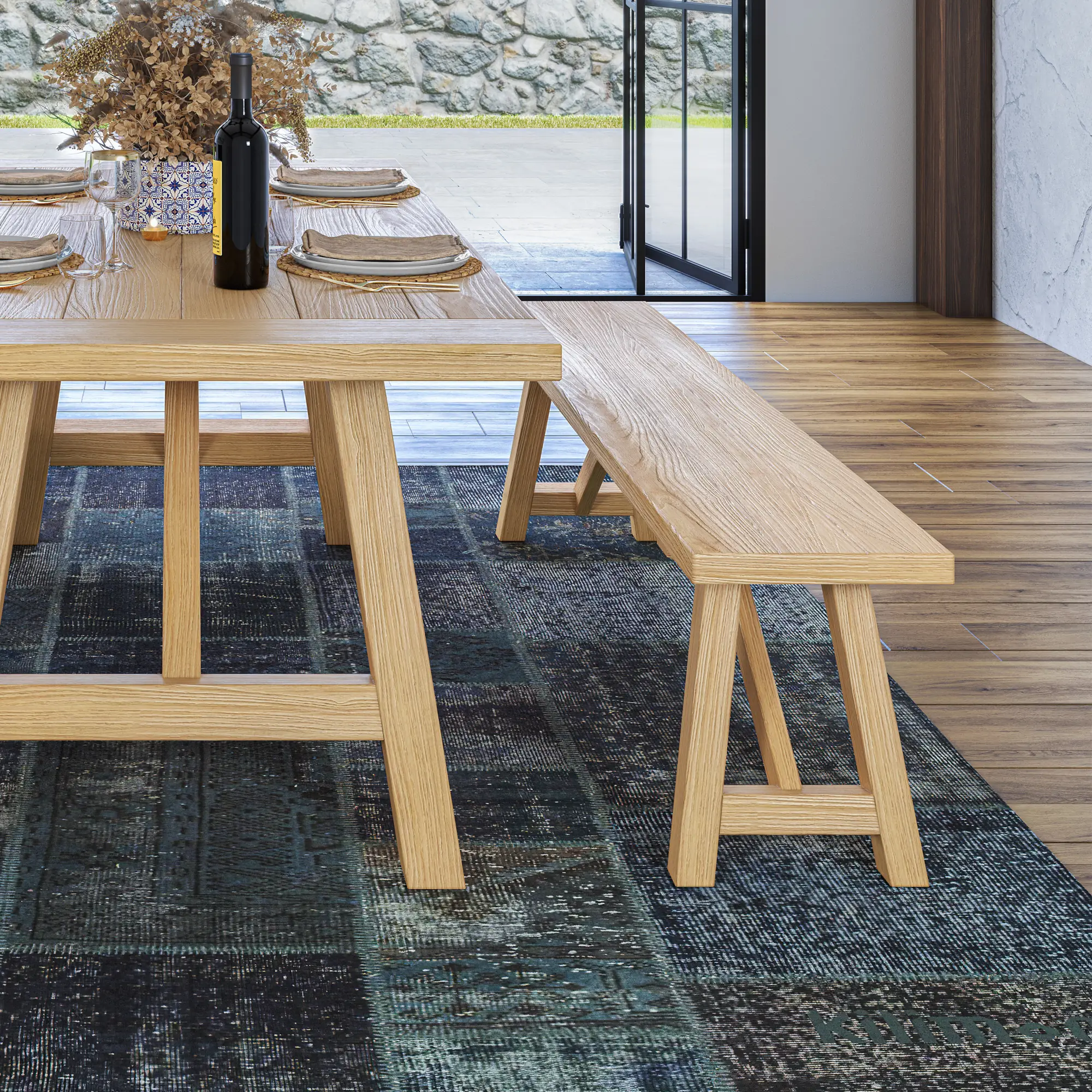 Cascais Solid Wood Bench - Image 3