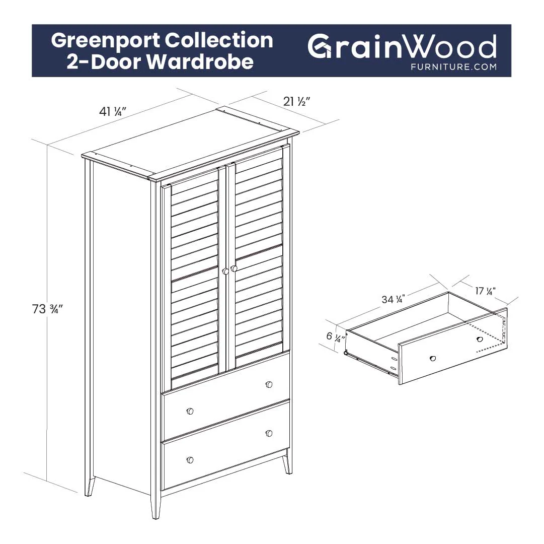 Greenport 2-Door Wardrobe - Image 27