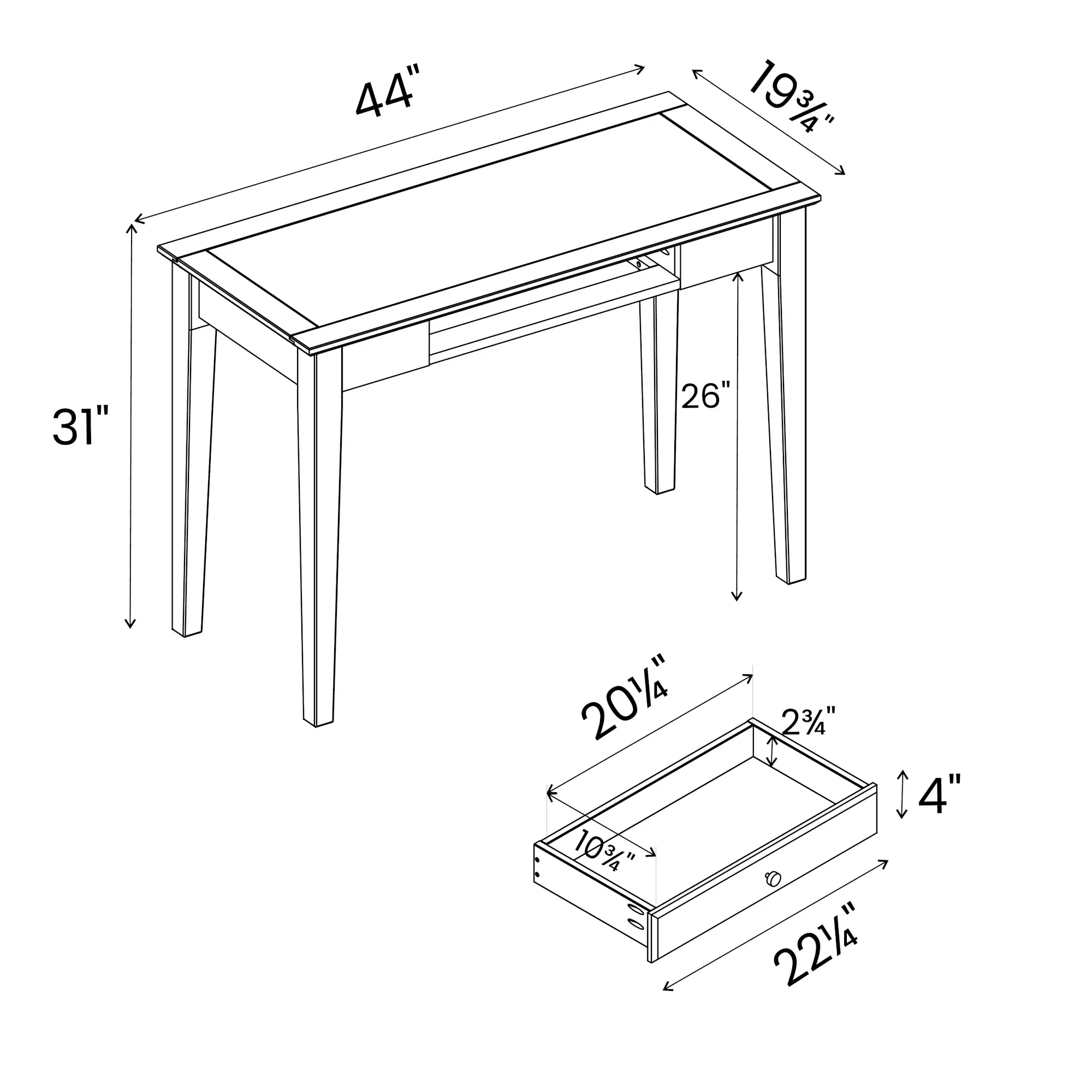 Greenport 44" Desk / Dressing Table - Image 13