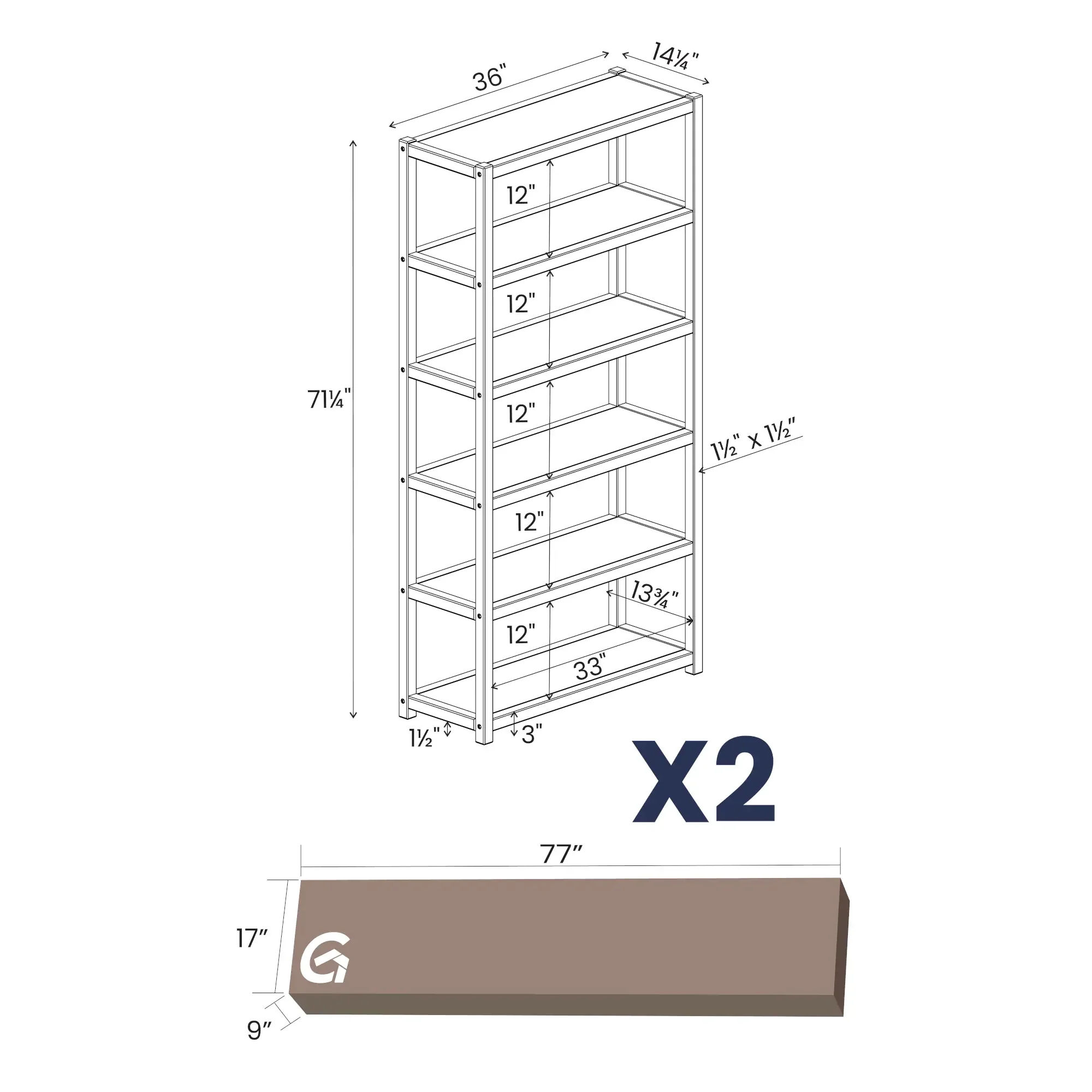 Greenport 72" Bookcase Set (2-piece) - Image 12