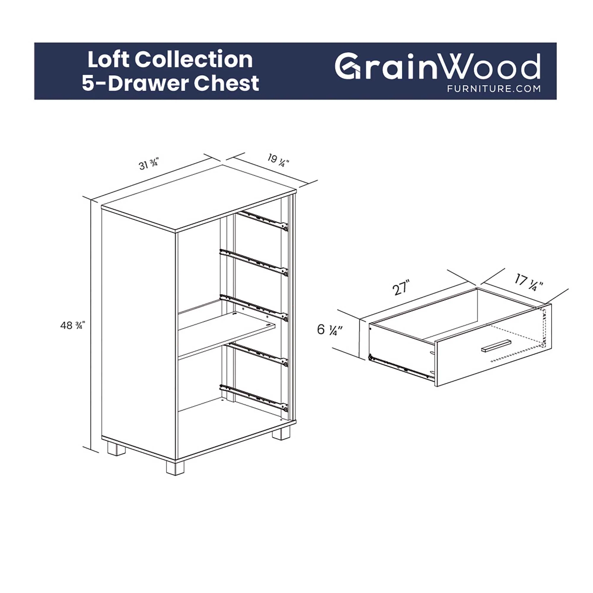 Loft 5-Drawer Chest - Image 16