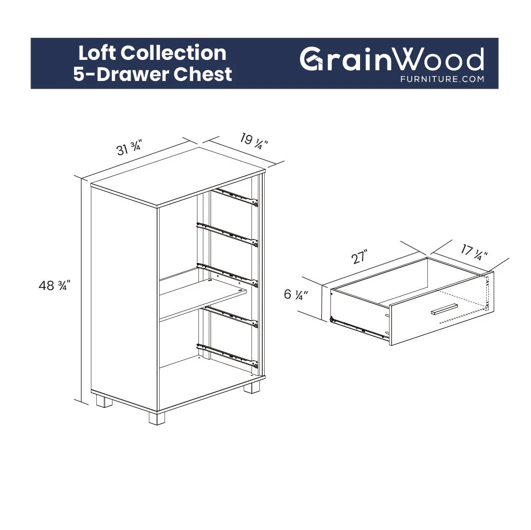 Loft 5-Drawer Chest - Image 20