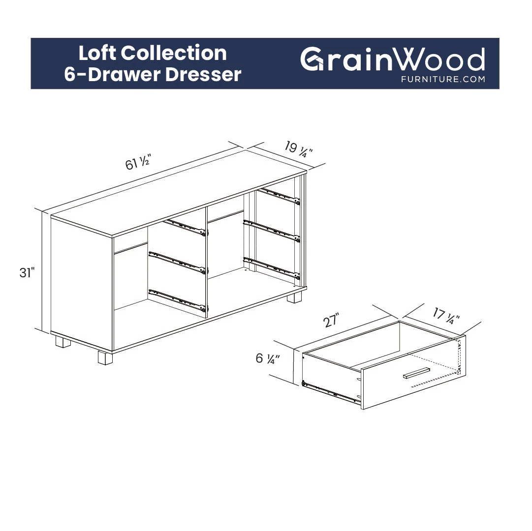 Loft 6-Drawer Dresser - Image 19
