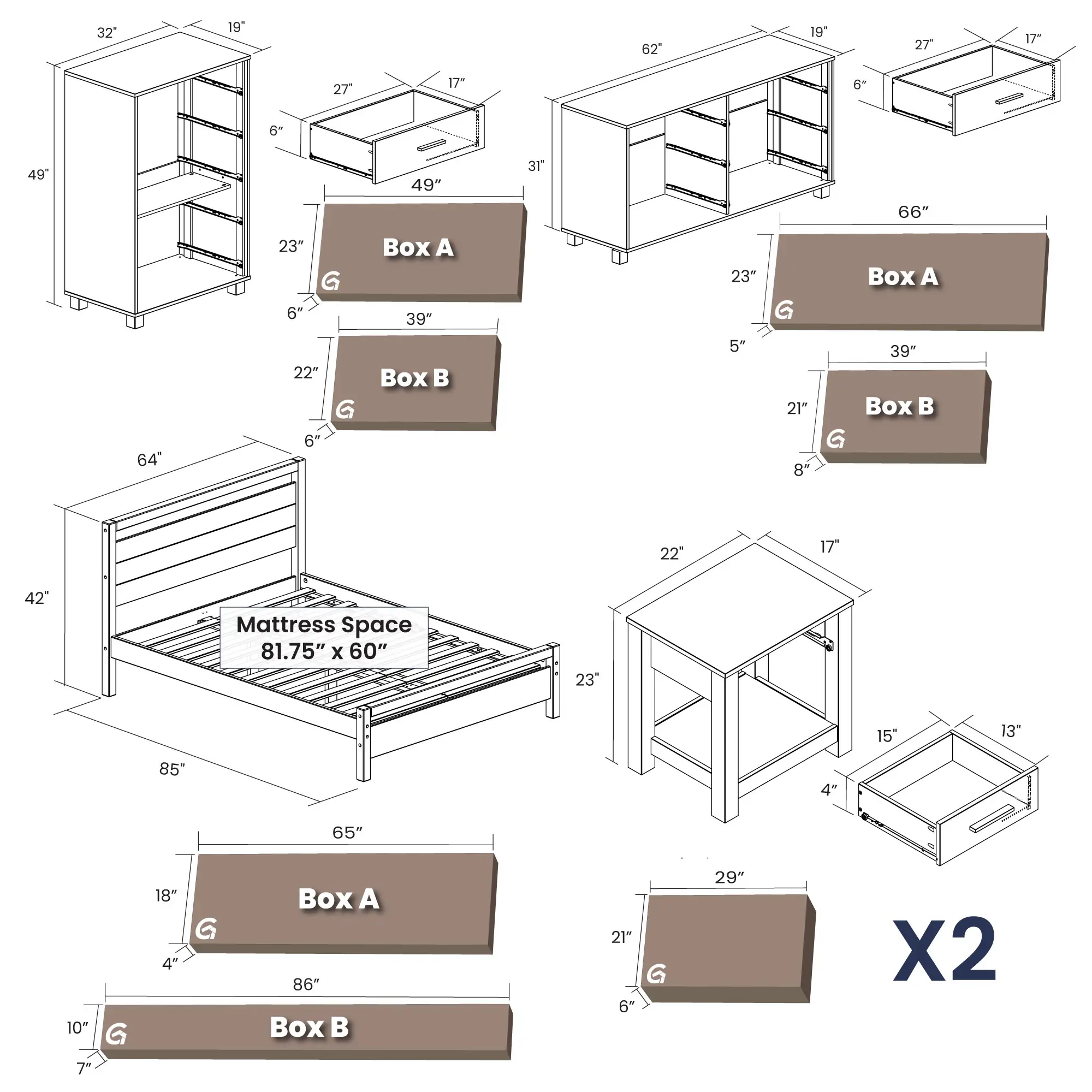 Loft Bedroom Set (5-piece) - Image 16