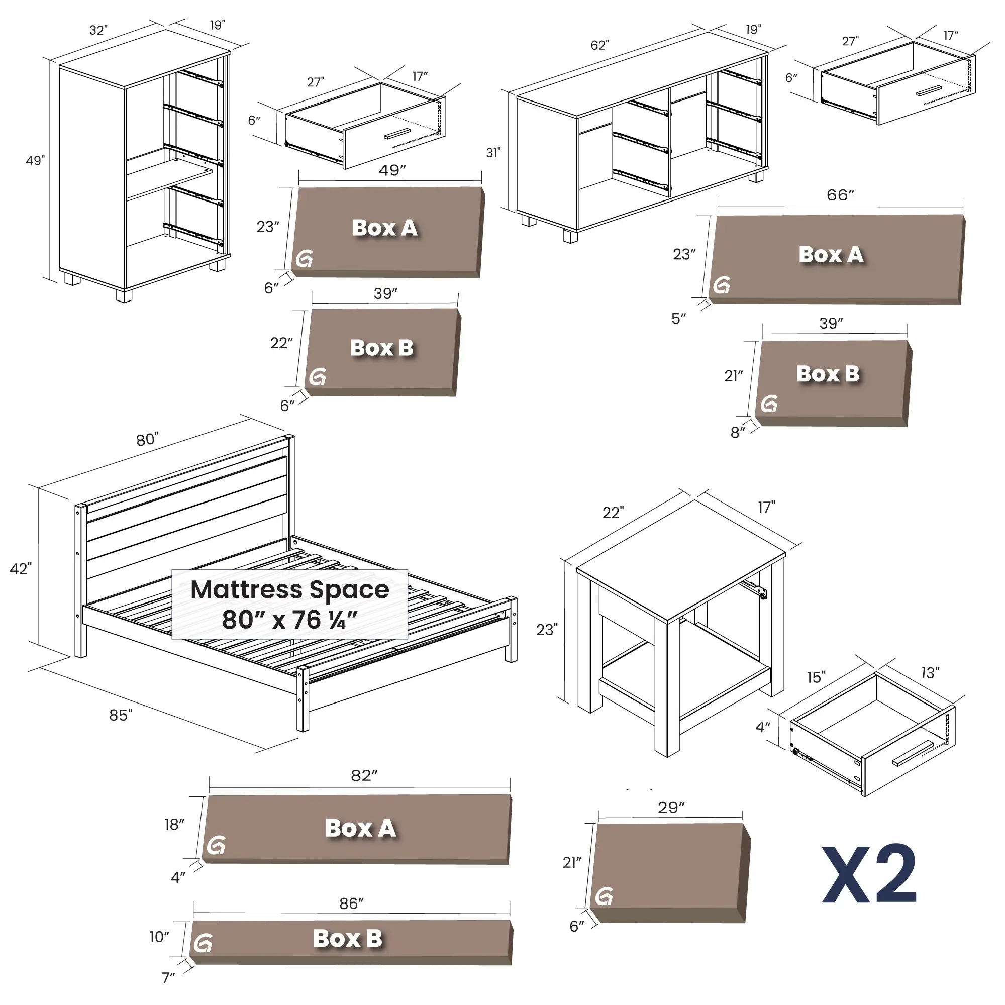 Loft Bedroom Set (5-piece) - Image 17