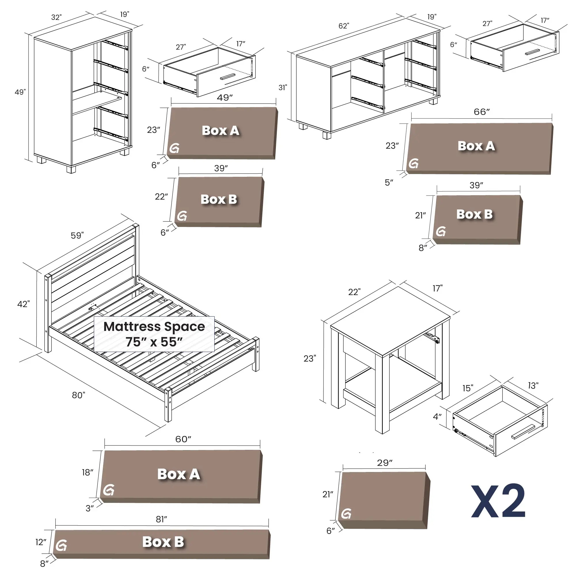 Loft Bedroom Set (5-piece) - Image 18