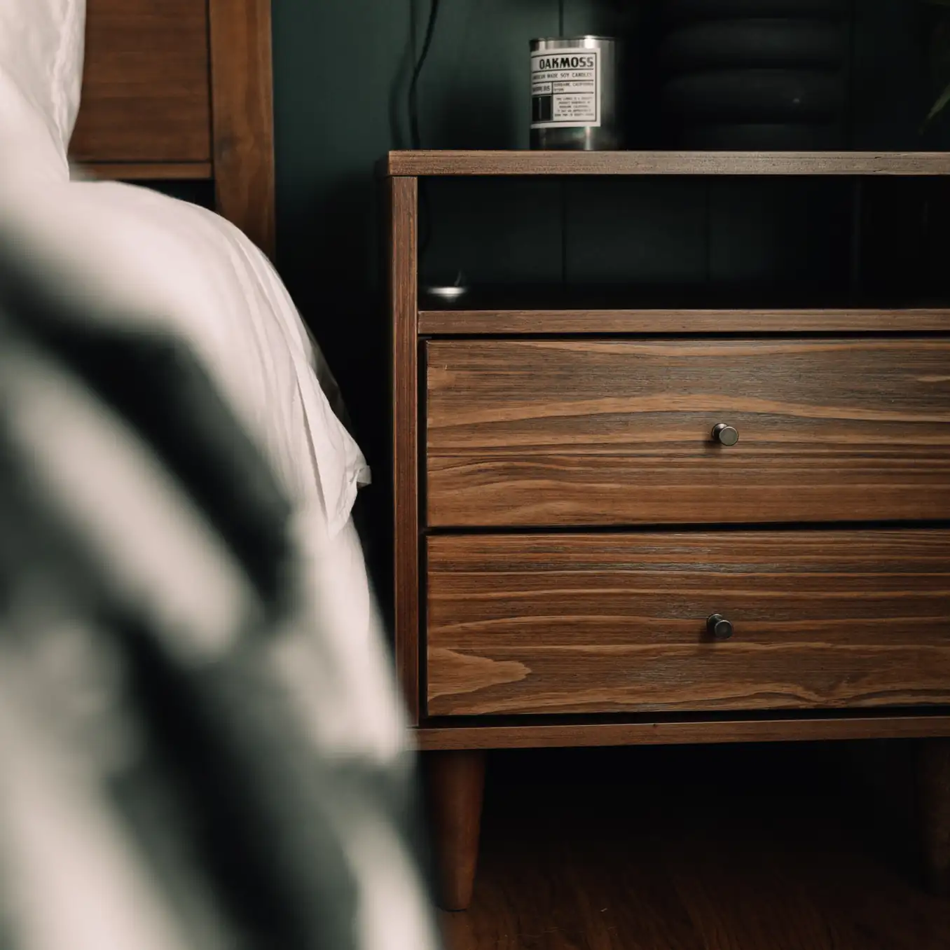 Mid Century Two-Drawer Nightstand - Image 11