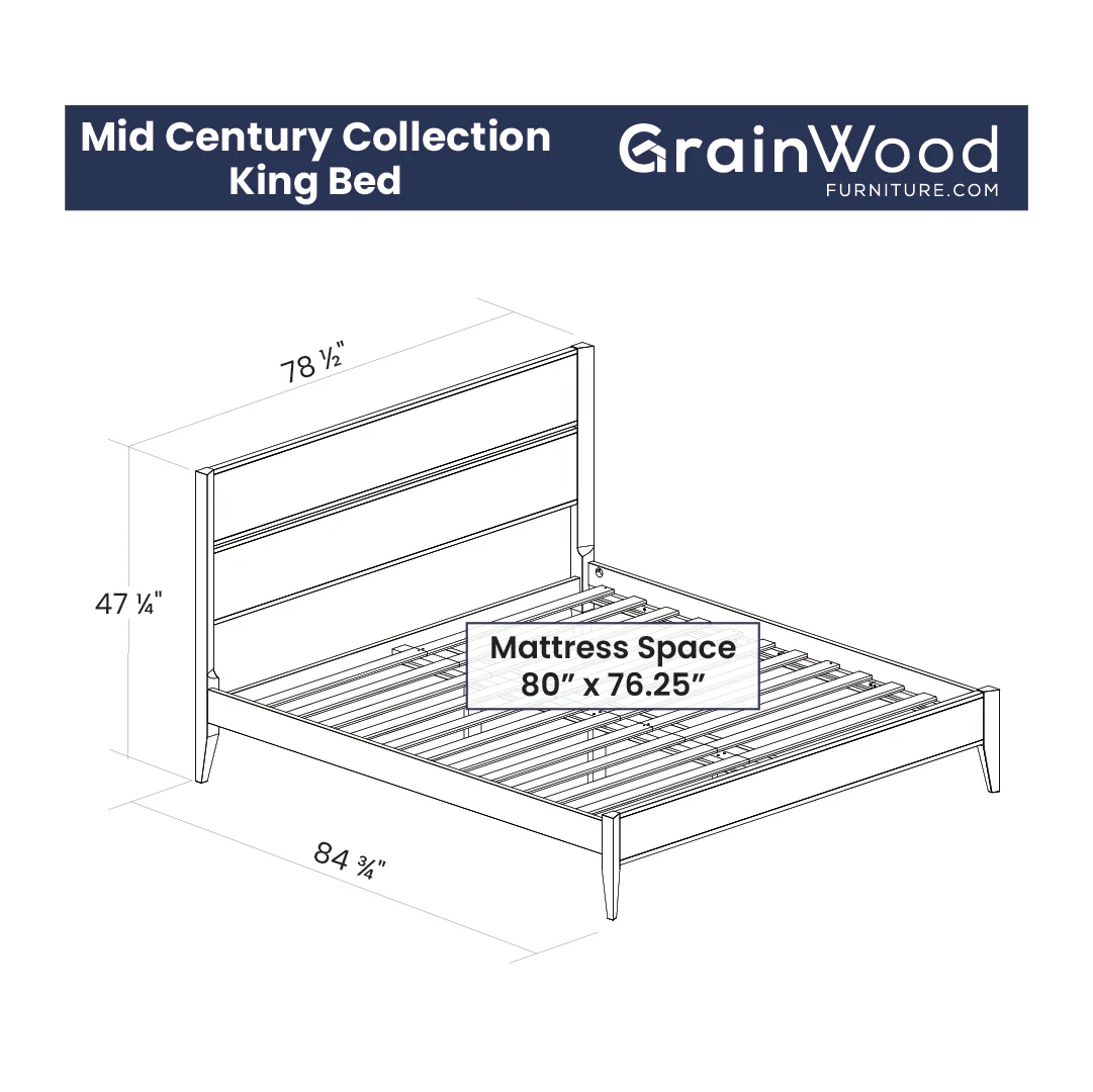 Mid Century Panel Bed - Image 20