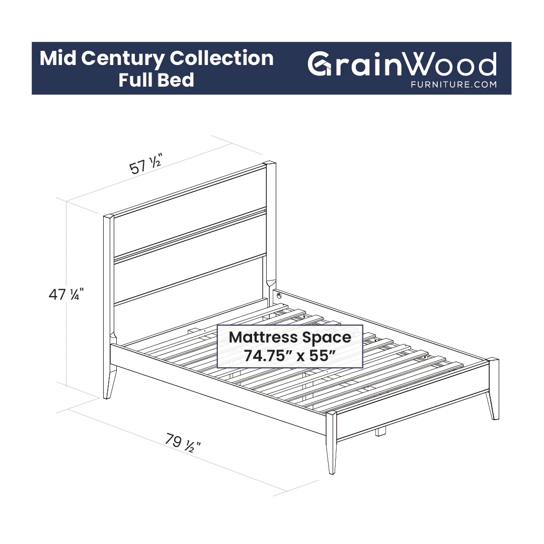 Mid Century Panel Bed - Image 18