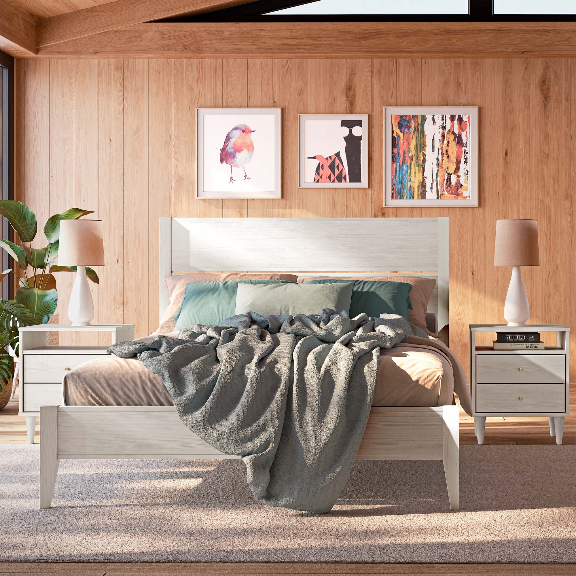 Mid Century Panel Bed - Image 30