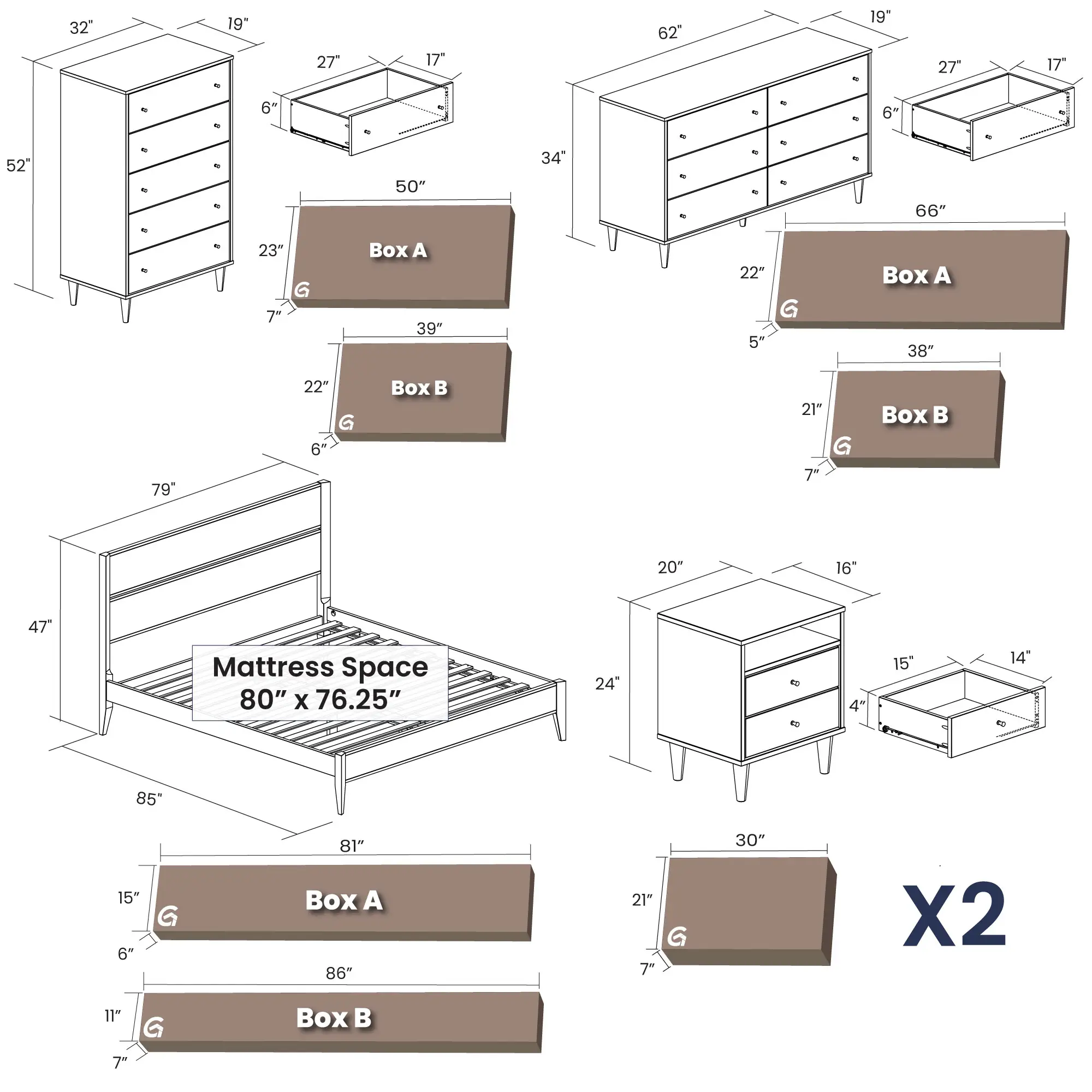 Mid Century Bedroom Set (5-Piece) - Image 10