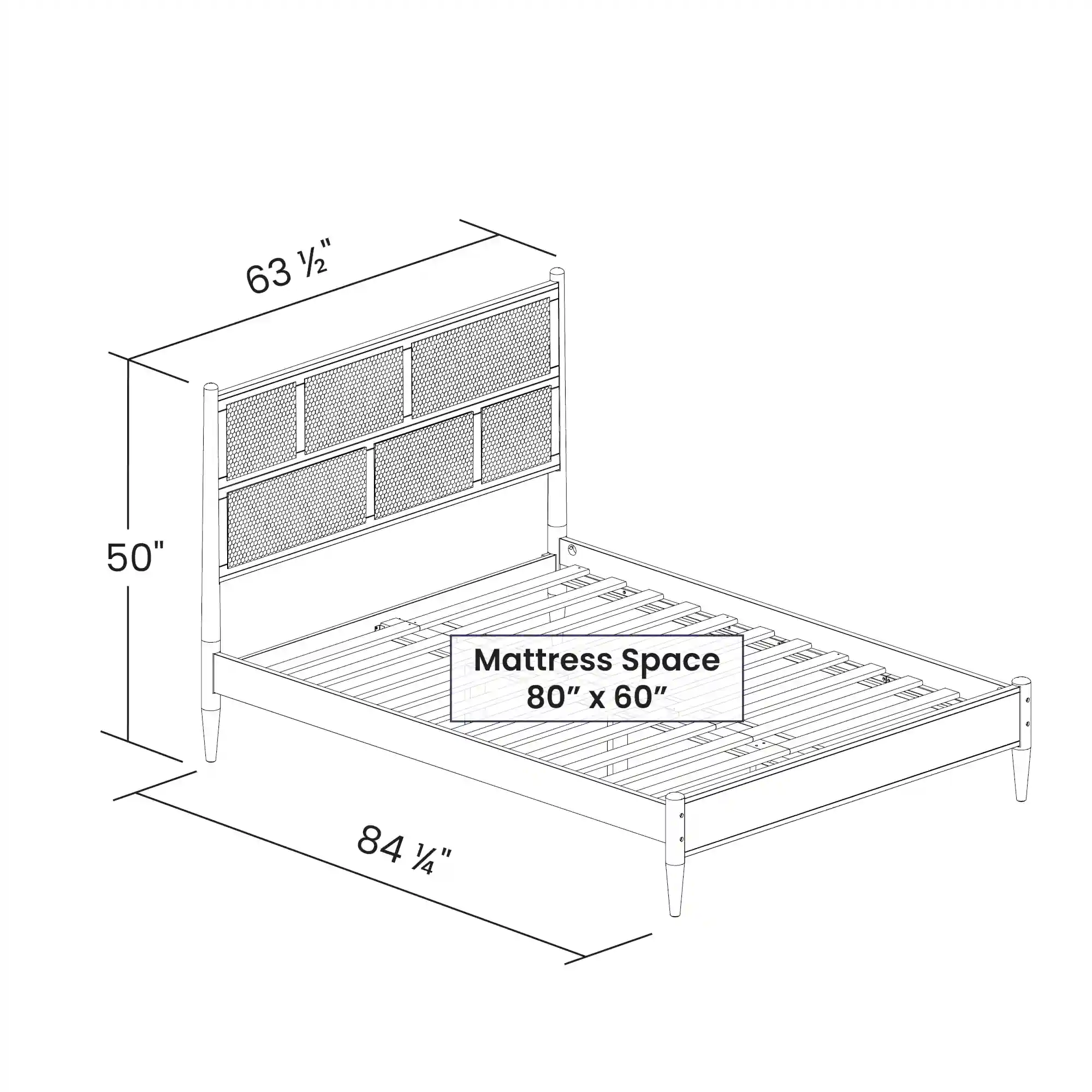 Mid Century Cane Bed - Image 6