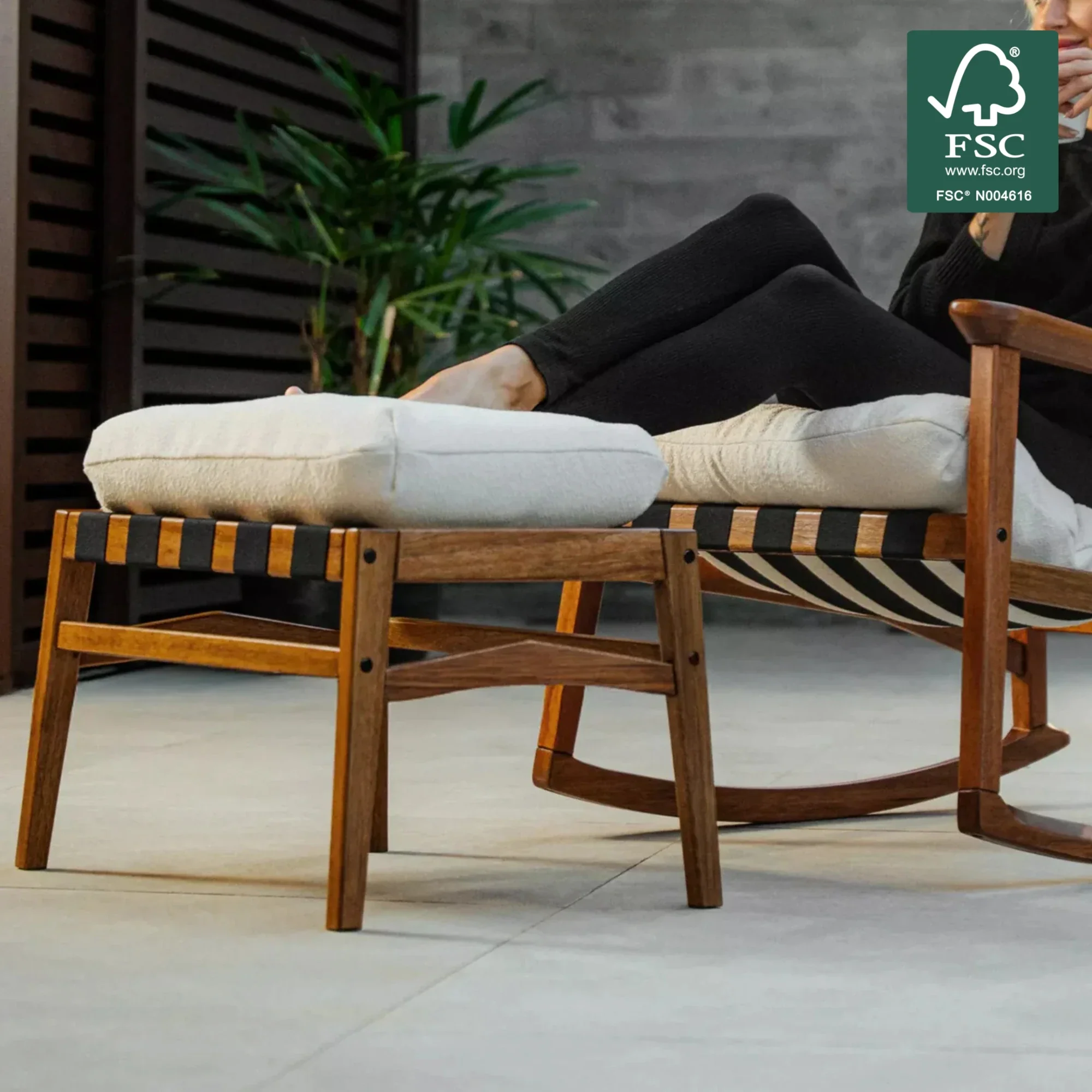 Mid Century Rocking Chair + Ottoman - Image 106