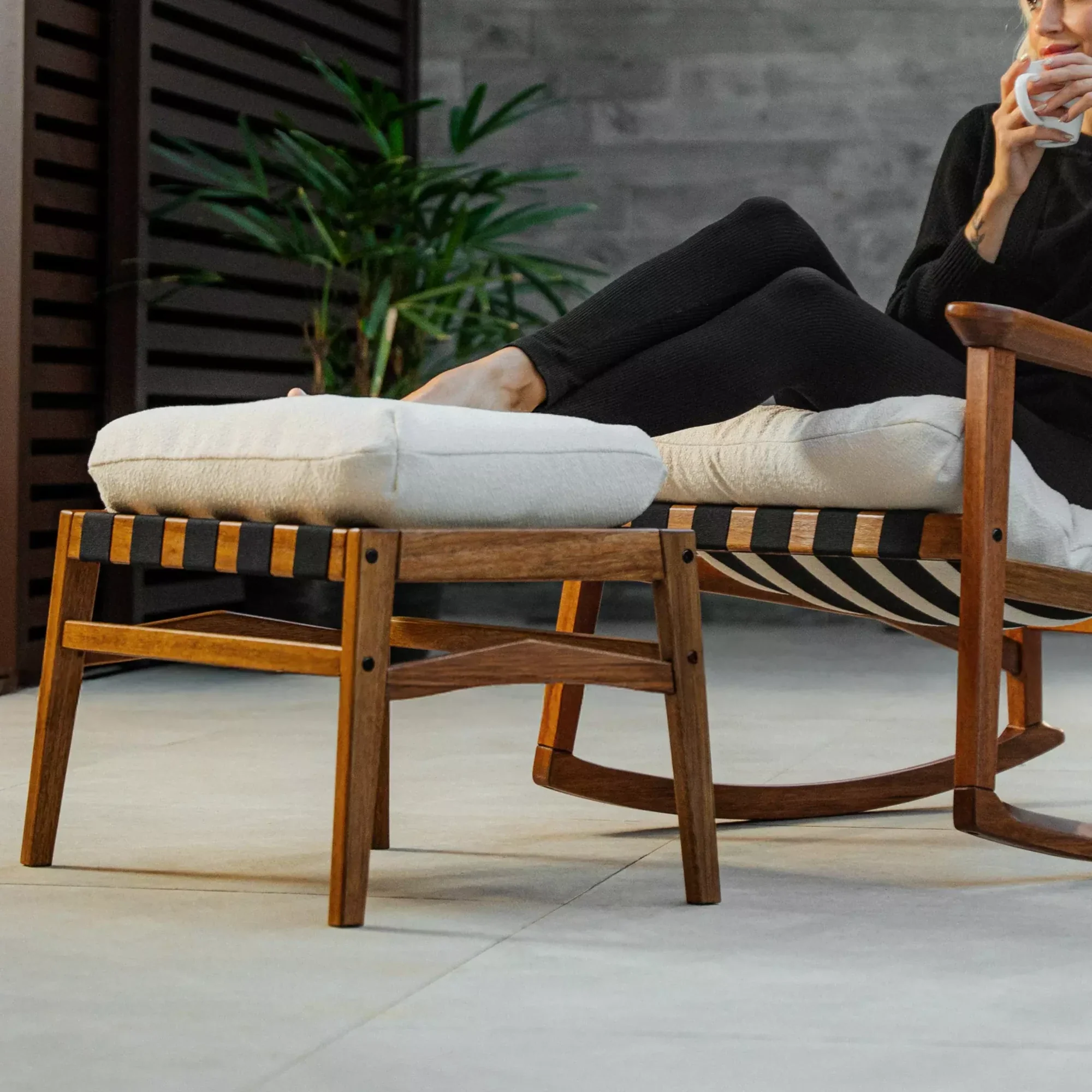Mid Century Rocking Chair + Ottoman - Image 130