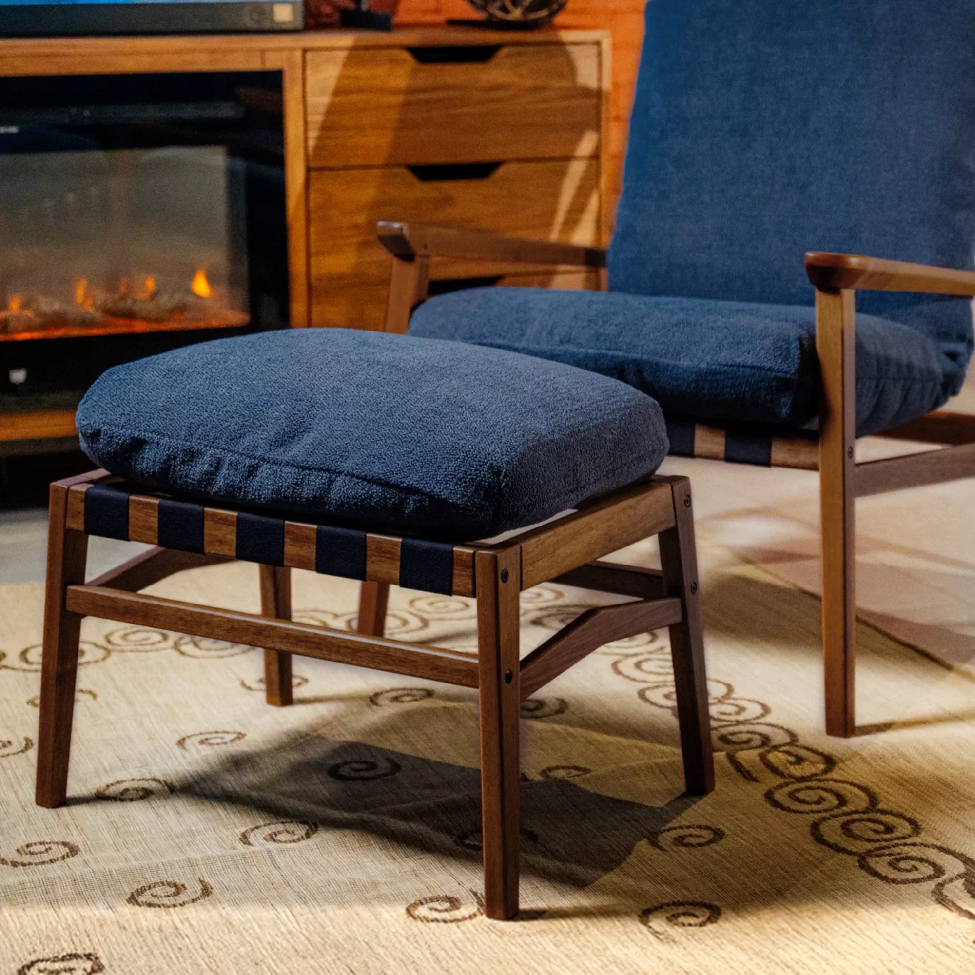 Mid Century Rocking Chair + Ottoman - Image 131