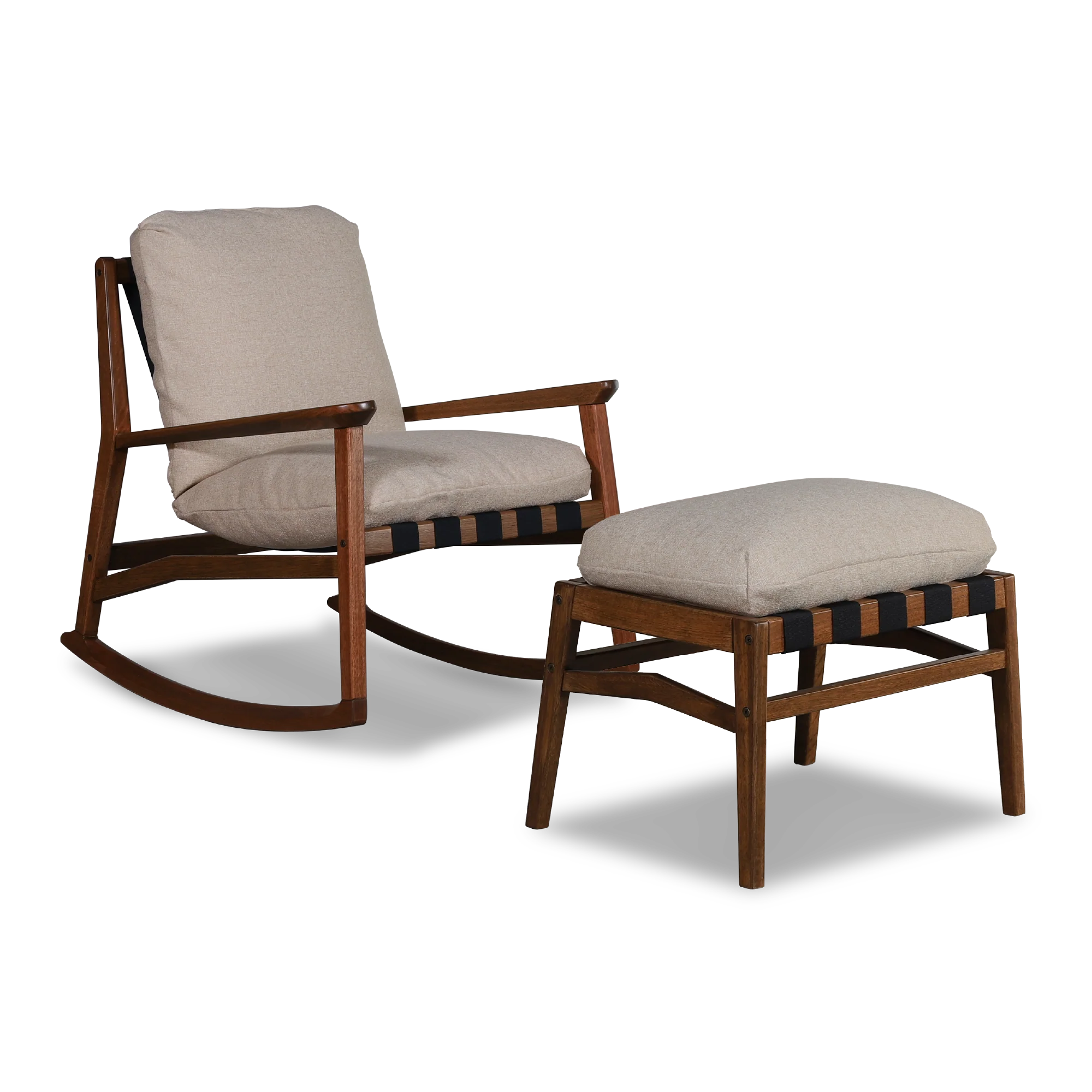 Mid Century Rocking Chair + Ottoman - Image 136