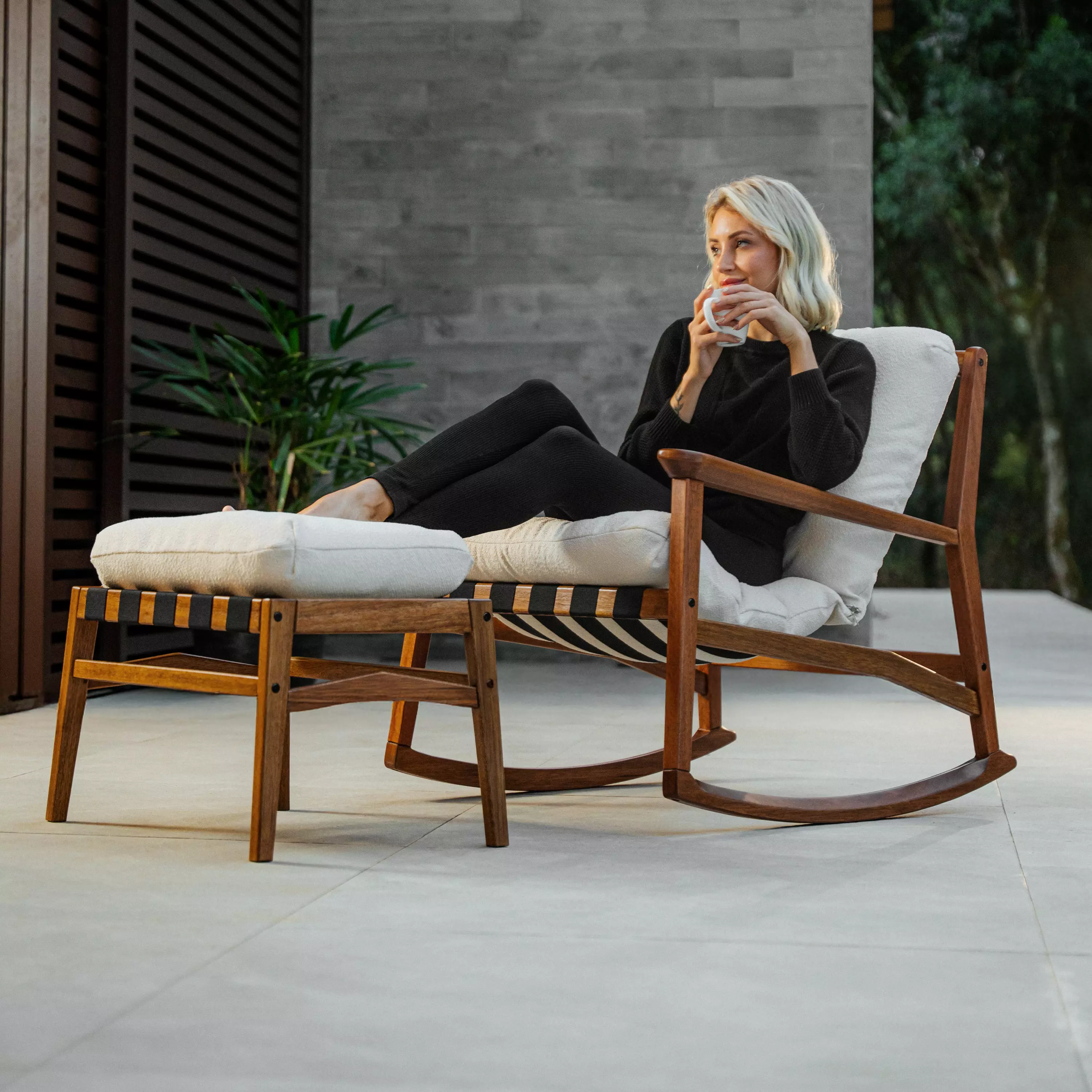 Mid Century Rocking Chair + Ottoman - Image 58