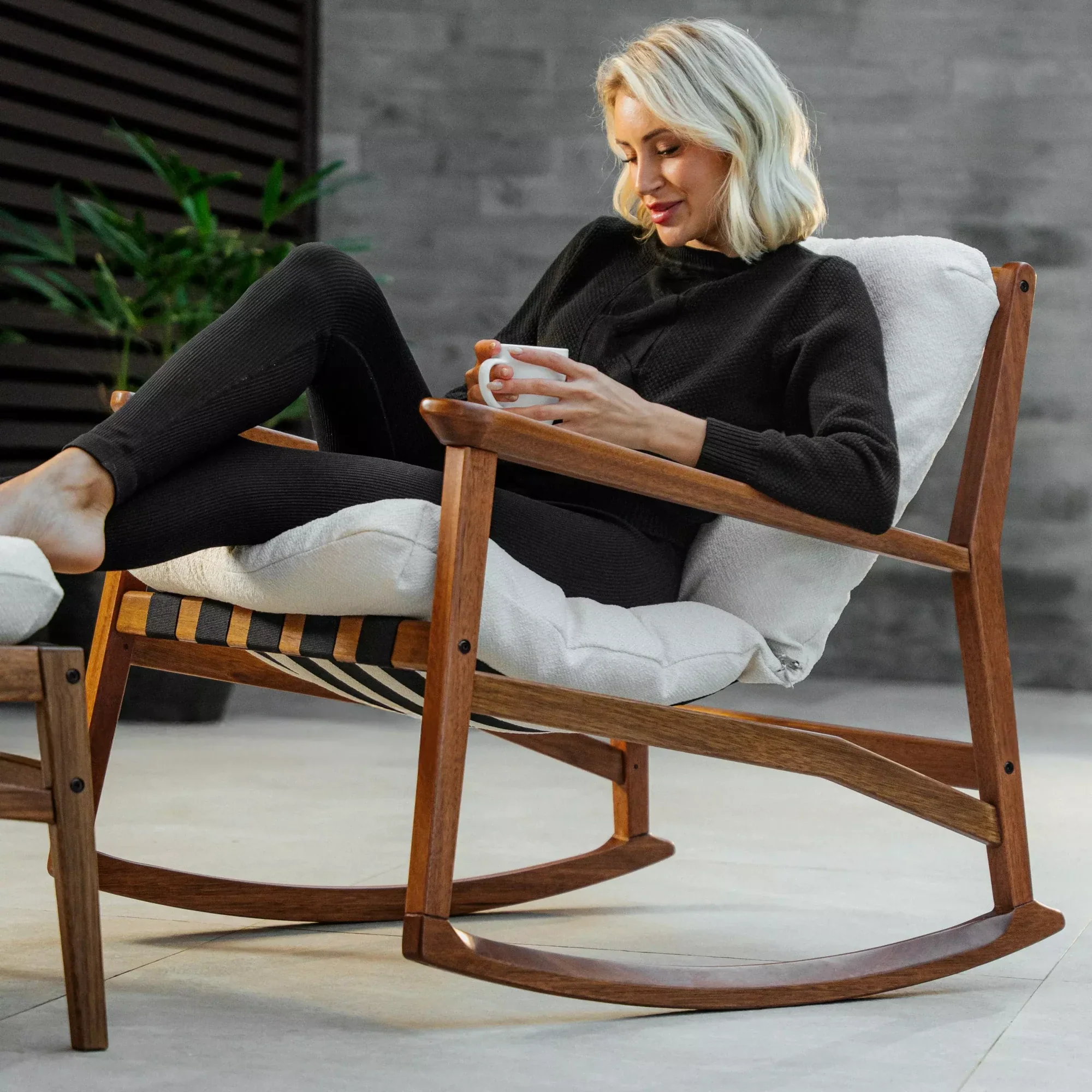 Mid Century Rocking Chair + Ottoman - Image 59