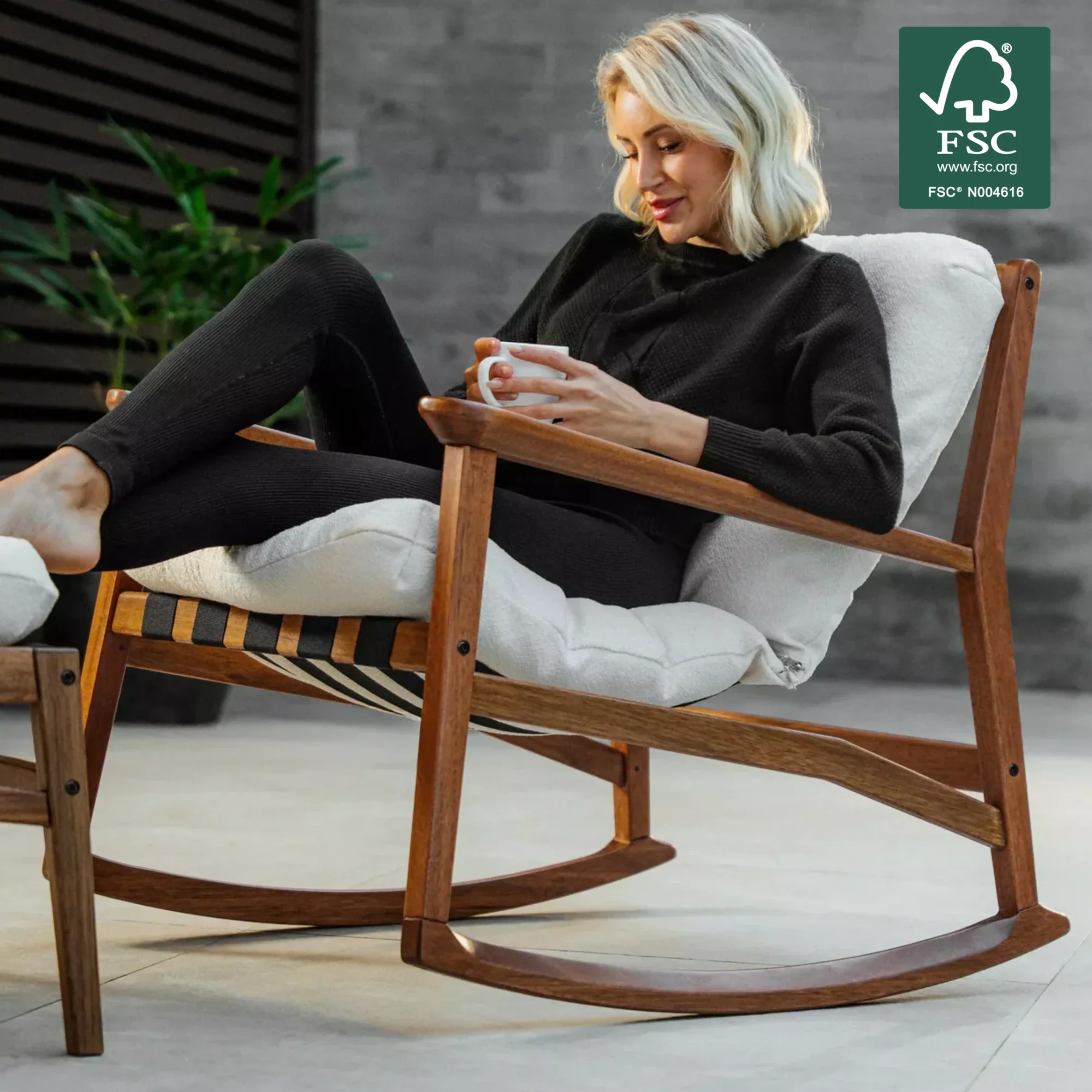 Mid Century Rocking Chair + Ottoman - Image 80