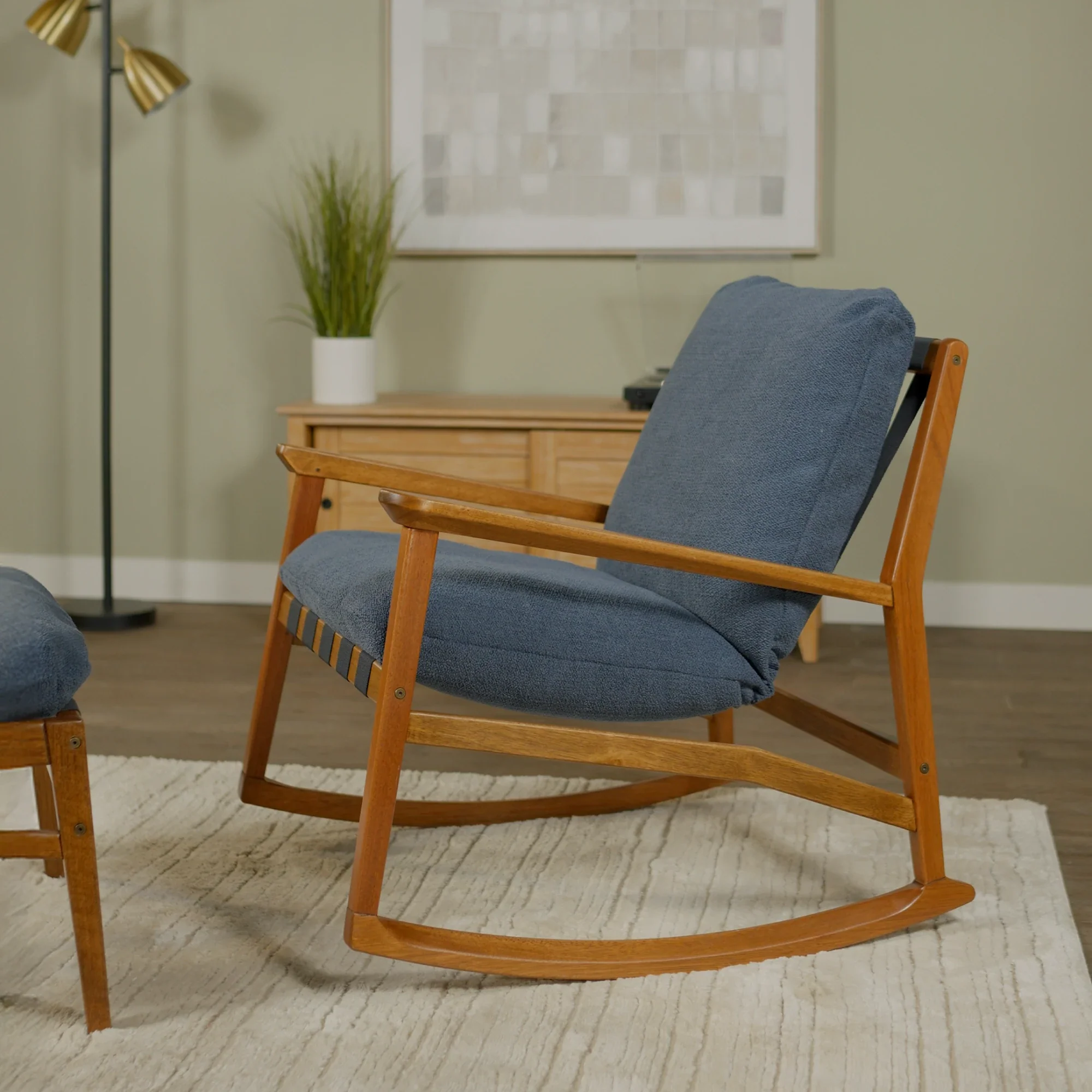 Mid Century Rocking Chair + Ottoman - Image 85