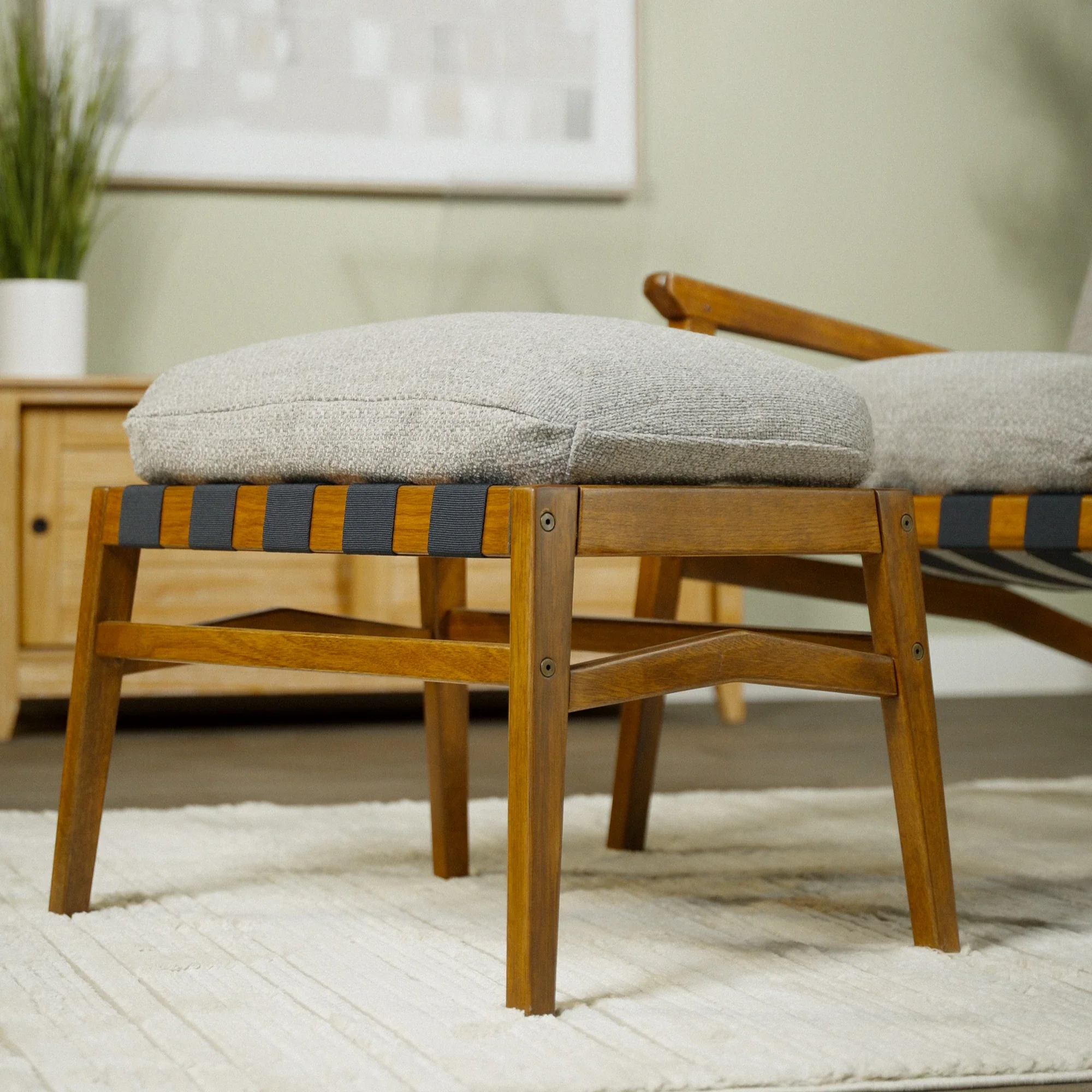 Mid Century Rocking Chair + Ottoman - Image 91