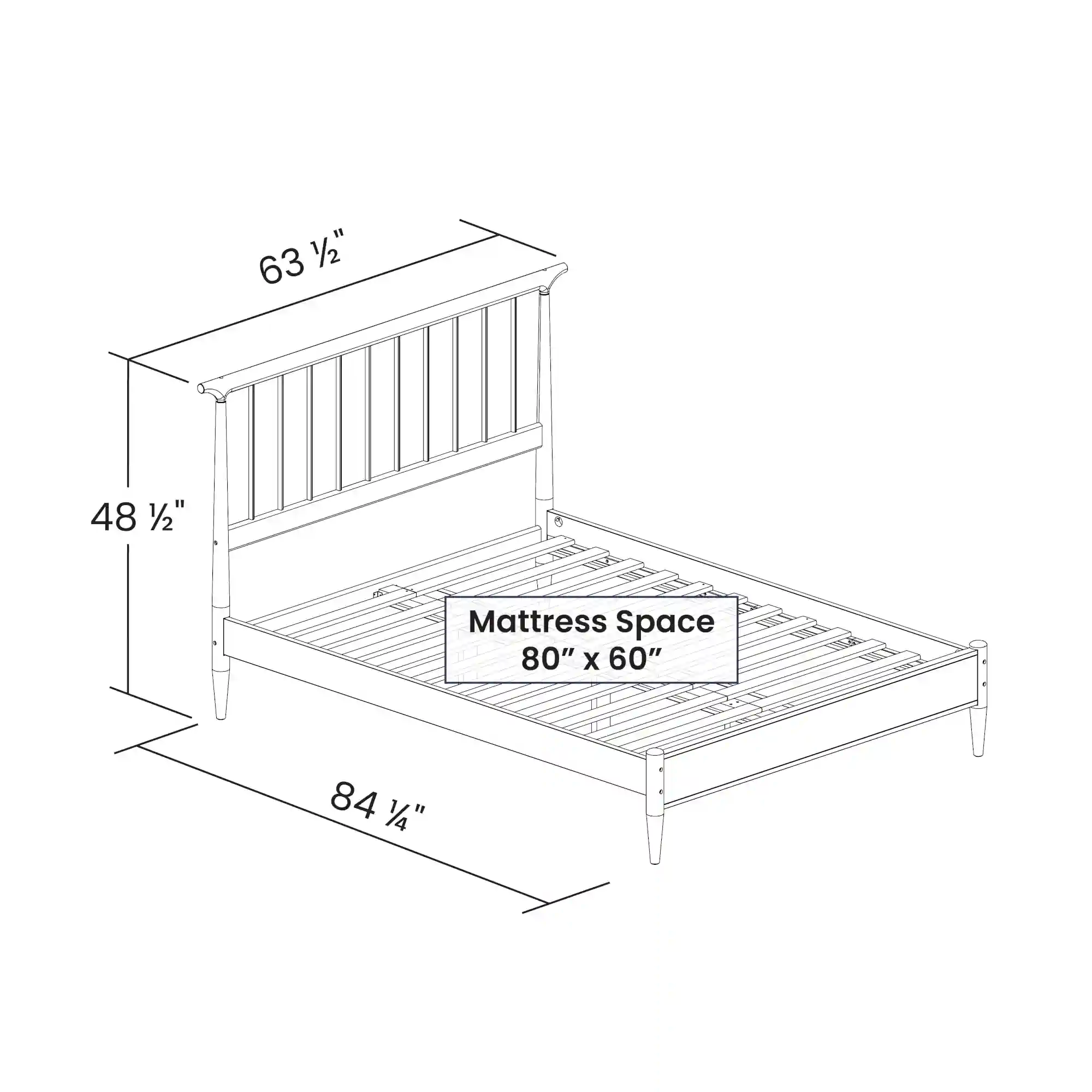 Mid Century Spindle Bed - Image 4