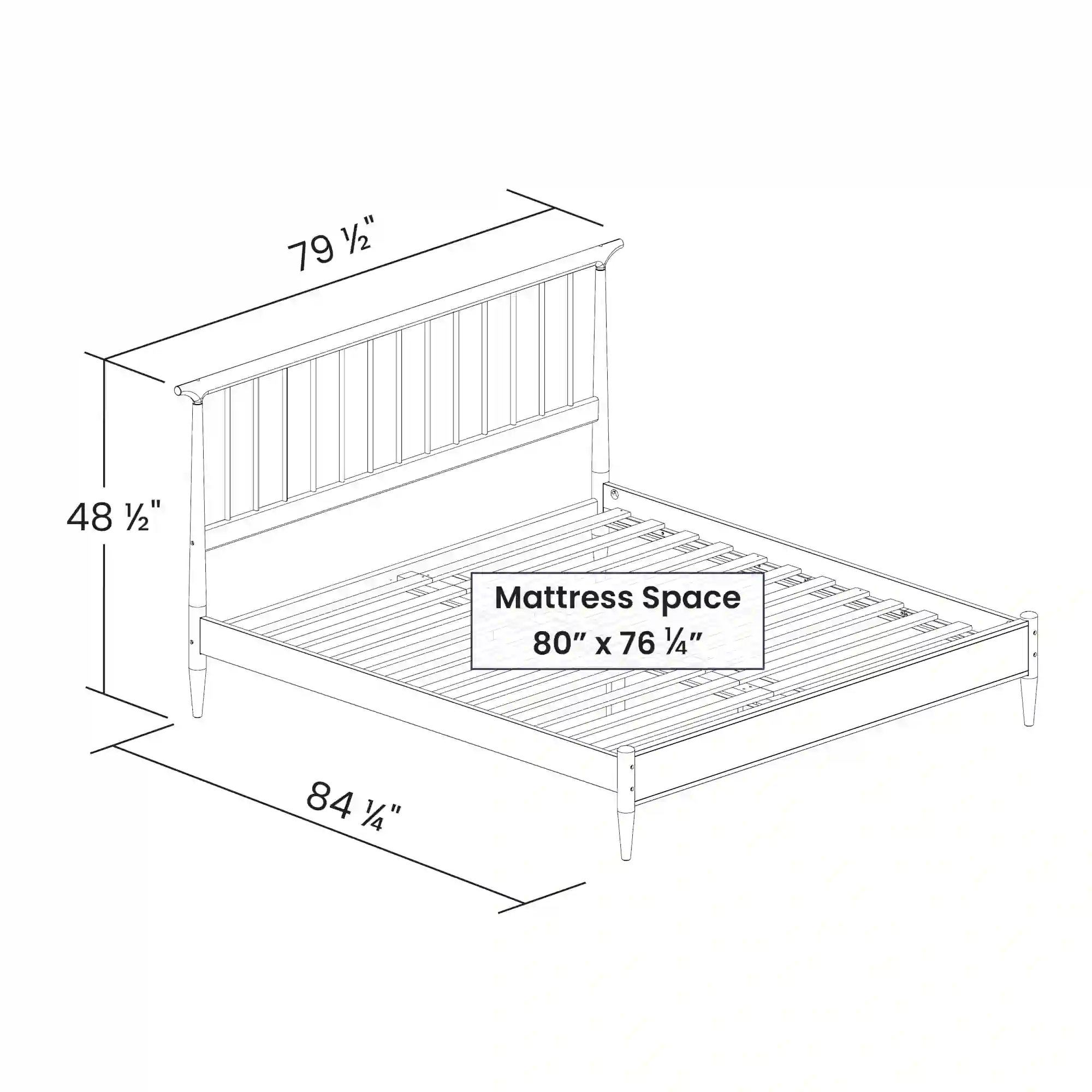 Mid Century Spindle Bed - Image 8