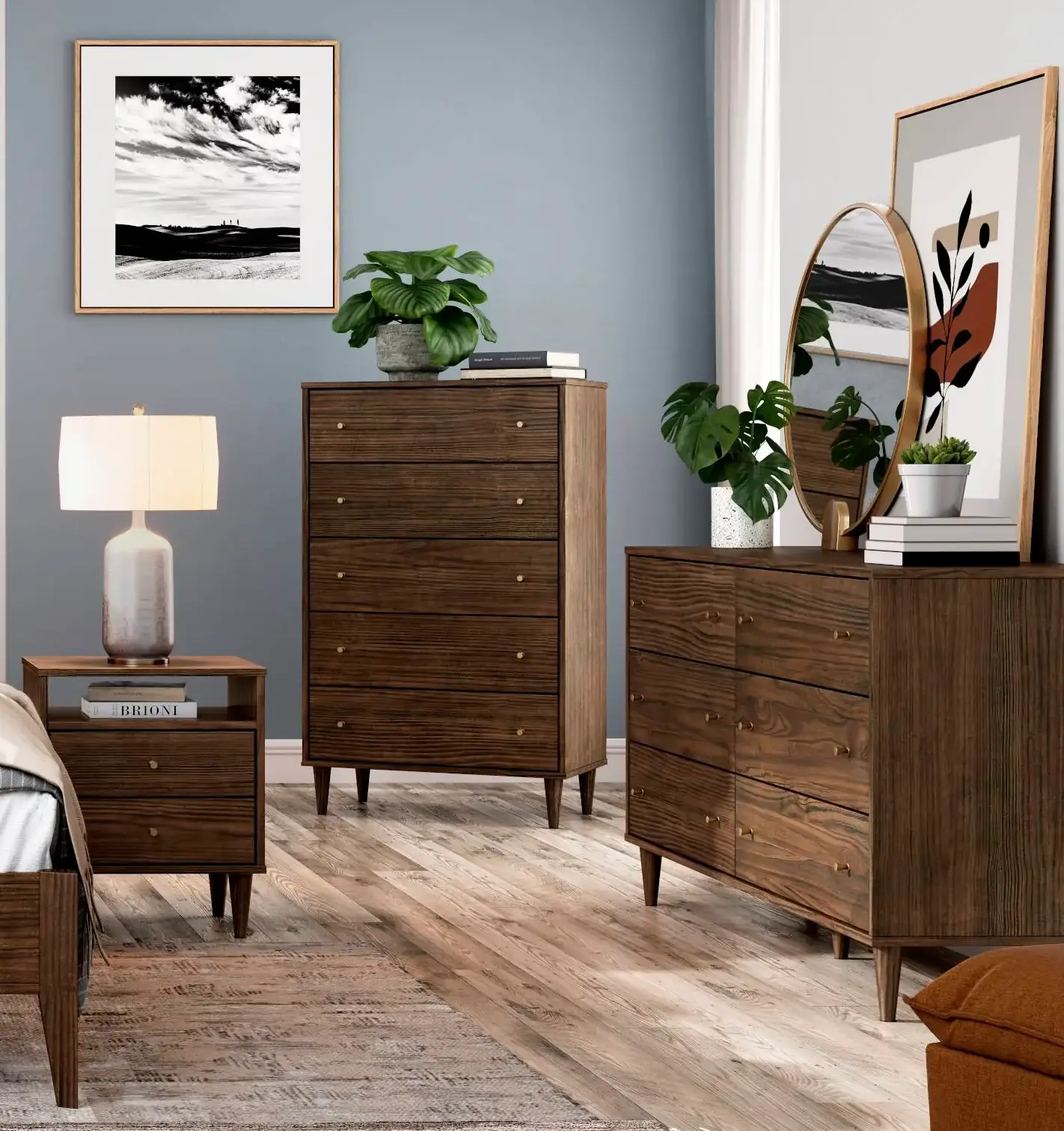 Mid Century Spindle Bedroom Set (5-Piece) - Image 5