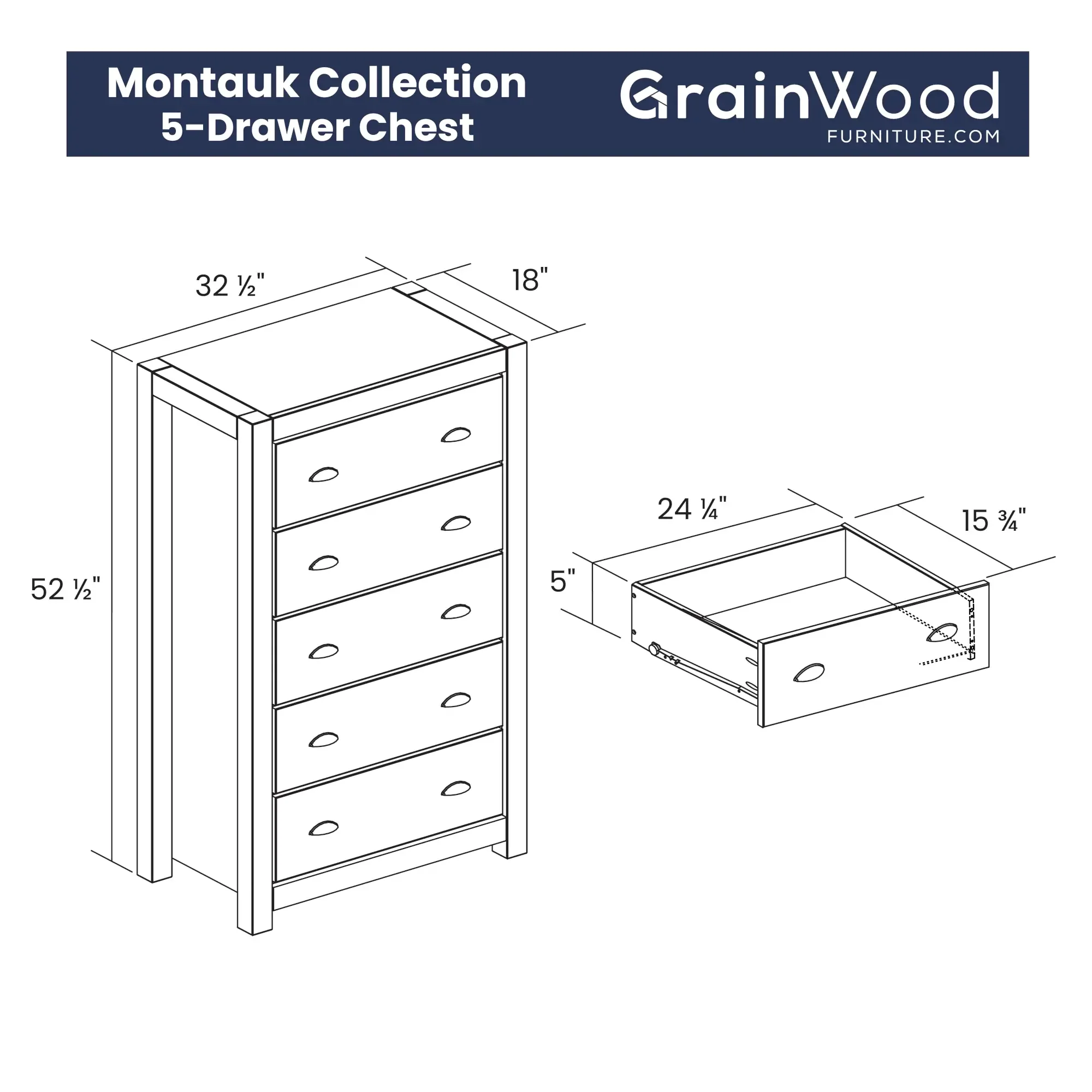 Montauk 5-Drawer Chest - Image 25