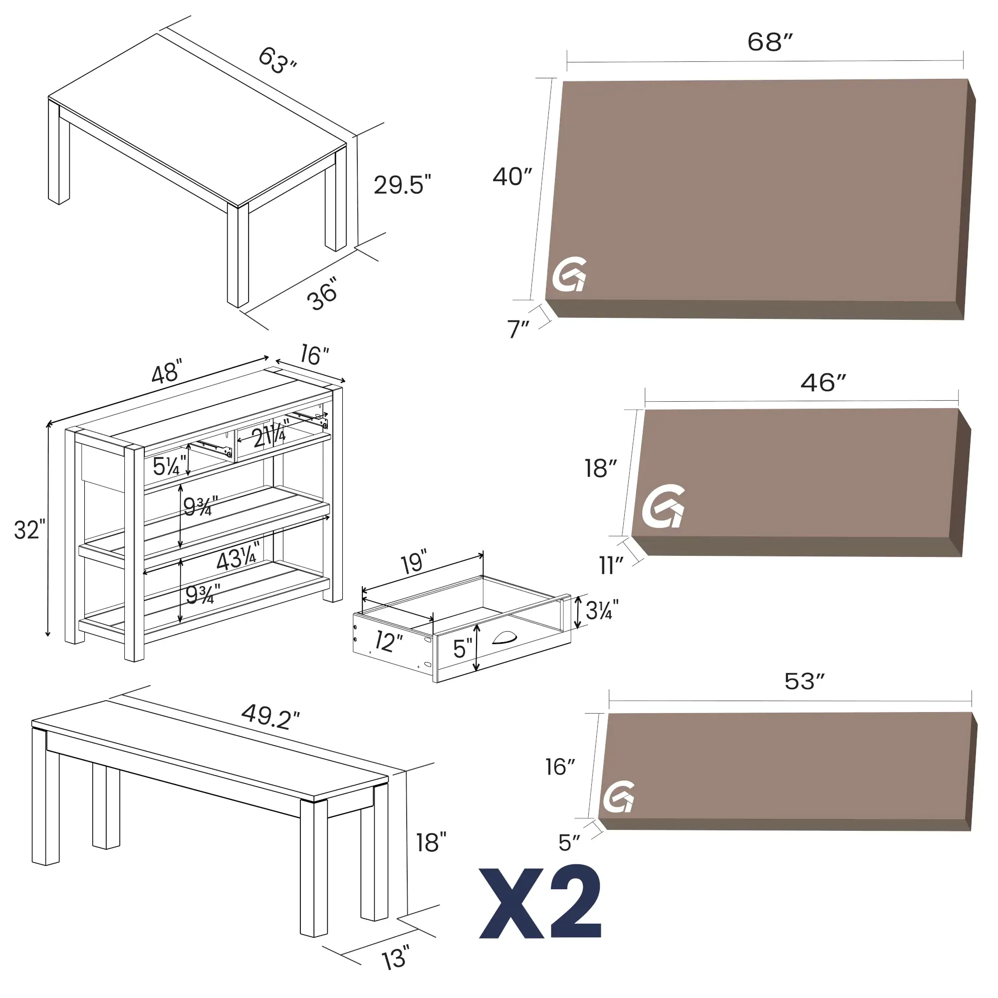 Montauk Dining Bundle (4-Piece) - Image 11