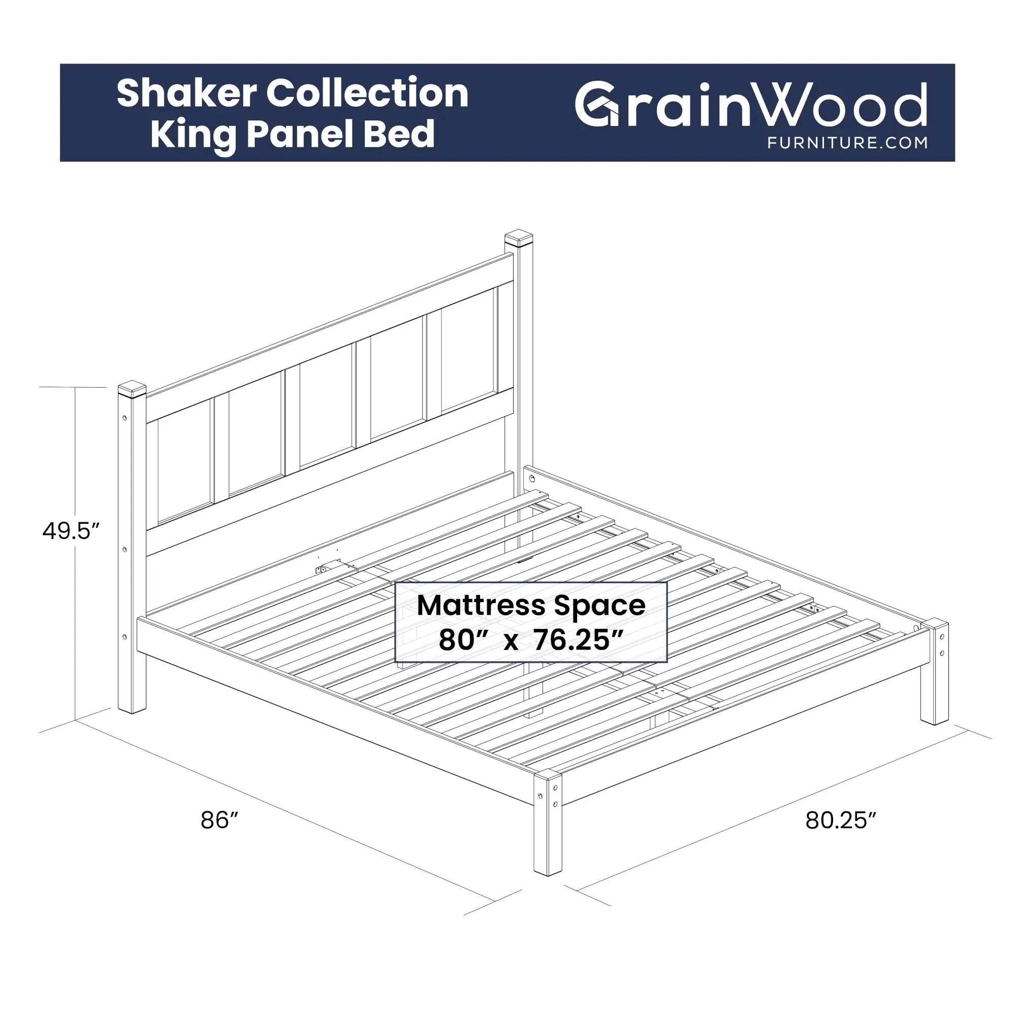 Shaker Panel Platform Bed - Image 18