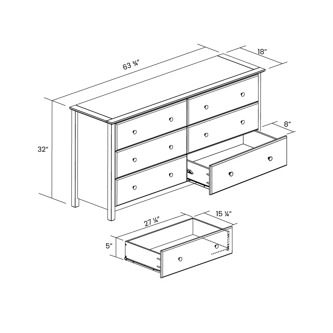 Shaker 6-Drawer Dresser - Image 26
