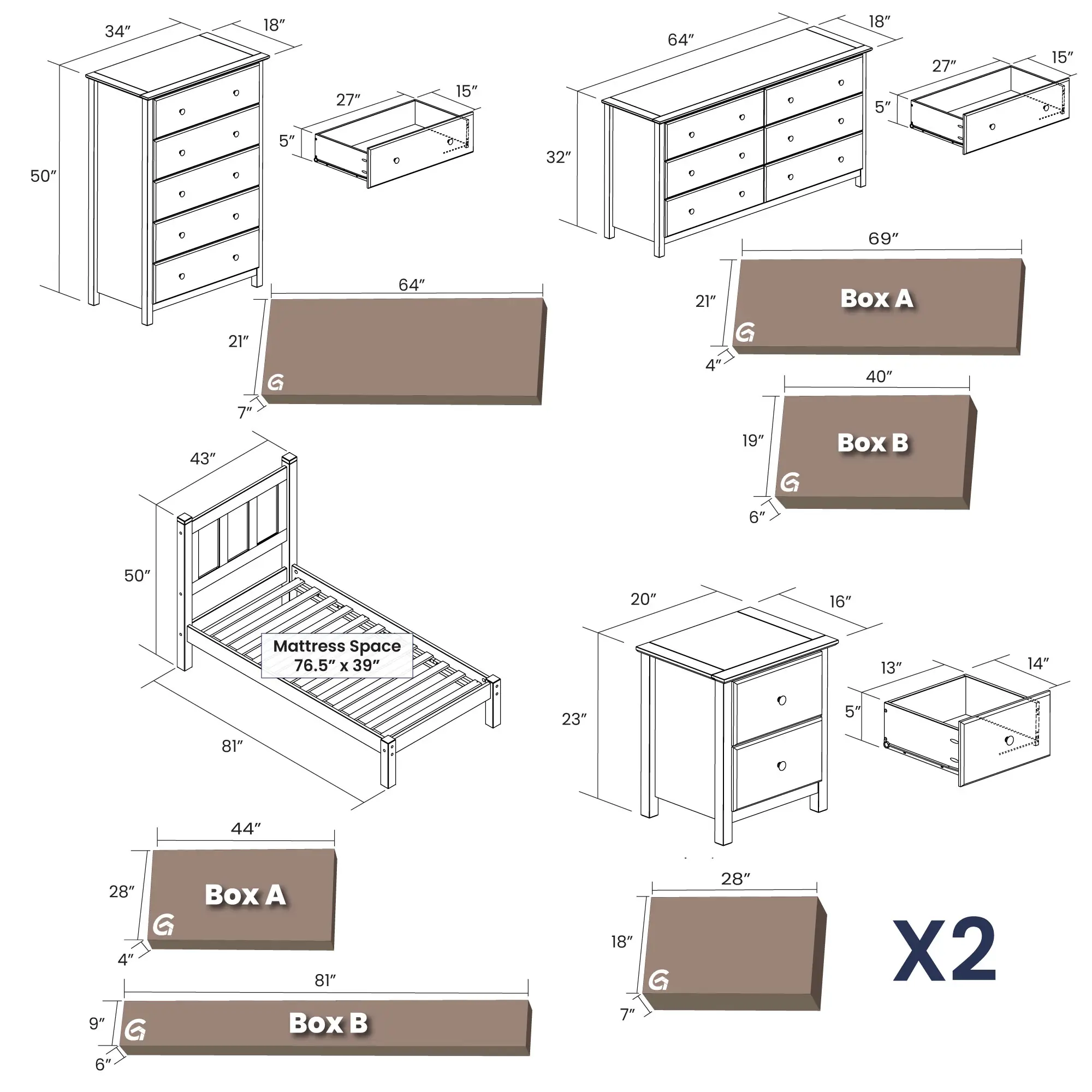 Shaker Bedroom Set (5-Piece) - Image 19